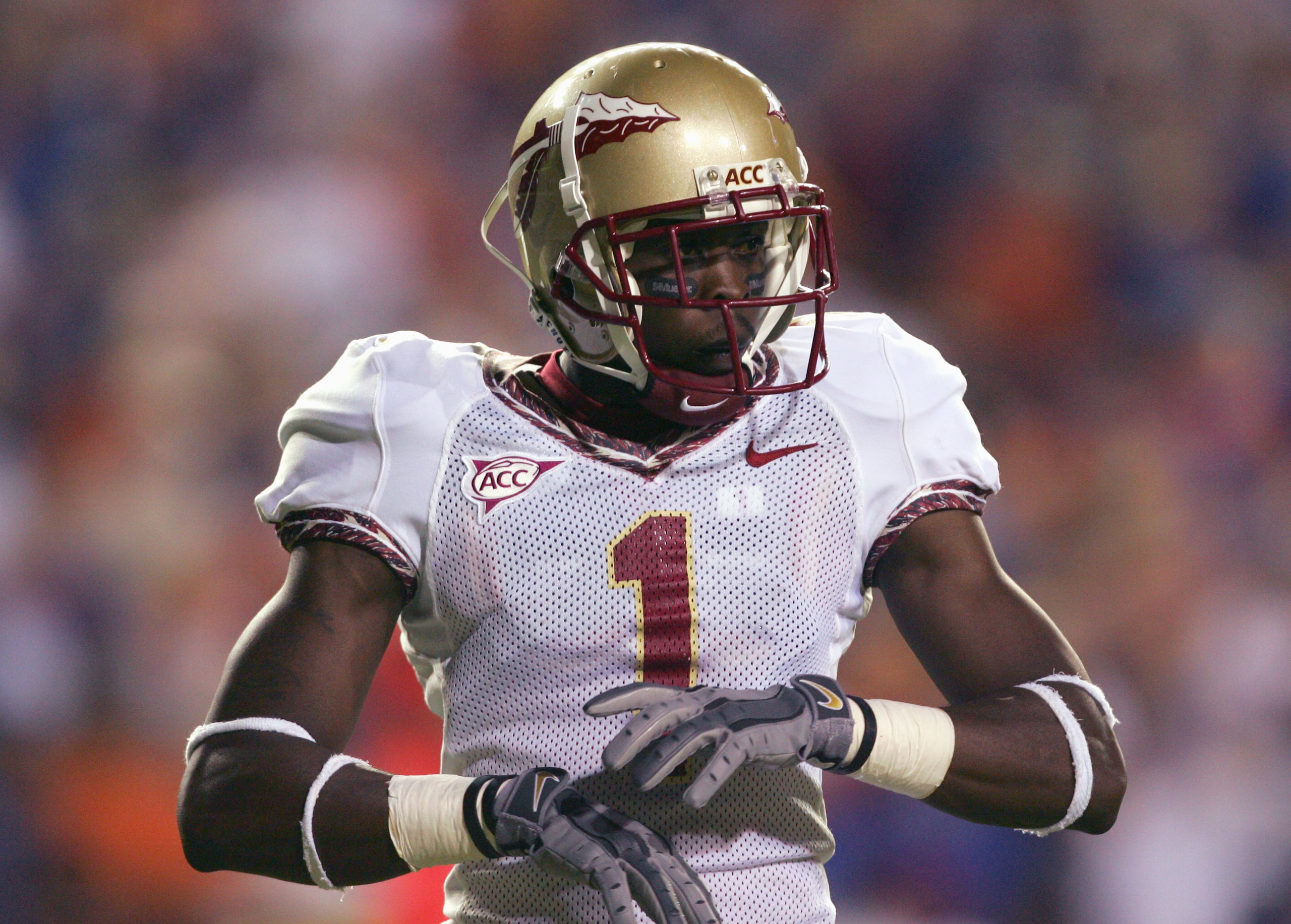 GAINESVILLE, FL - NOVEMBER 26:  Fred Rouse #1 of the Florida State Seminoles looks on during the game against the Florida Gators on November 26, 2005 at Ben Hill Griffin Stadium in Gainesville, Florida. The Florida Gators won 34-7. (Photo By Streeter Leck