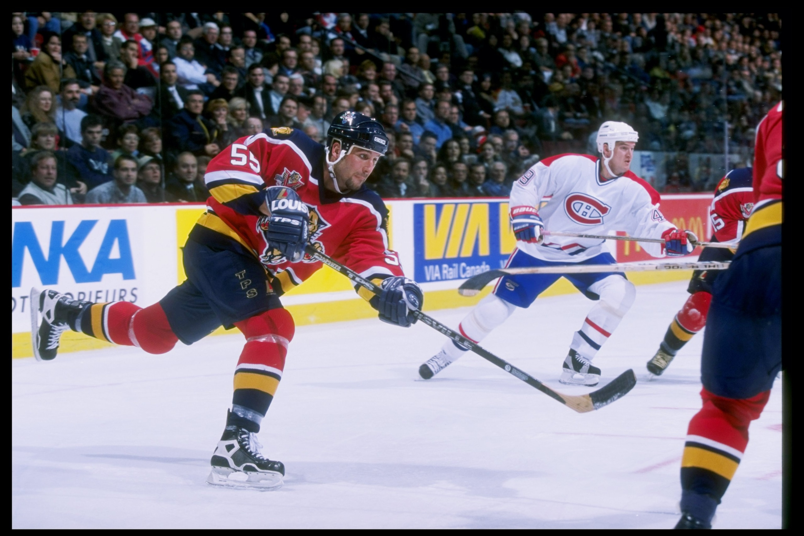 22 Oct 1997: Defenseman Ed Jovanovski of the Florida Panthers in action on the ice during a game against the Montreal Canadiens at the Molson Center in Montreal, Canada. The Canadiens won the game 3-0.