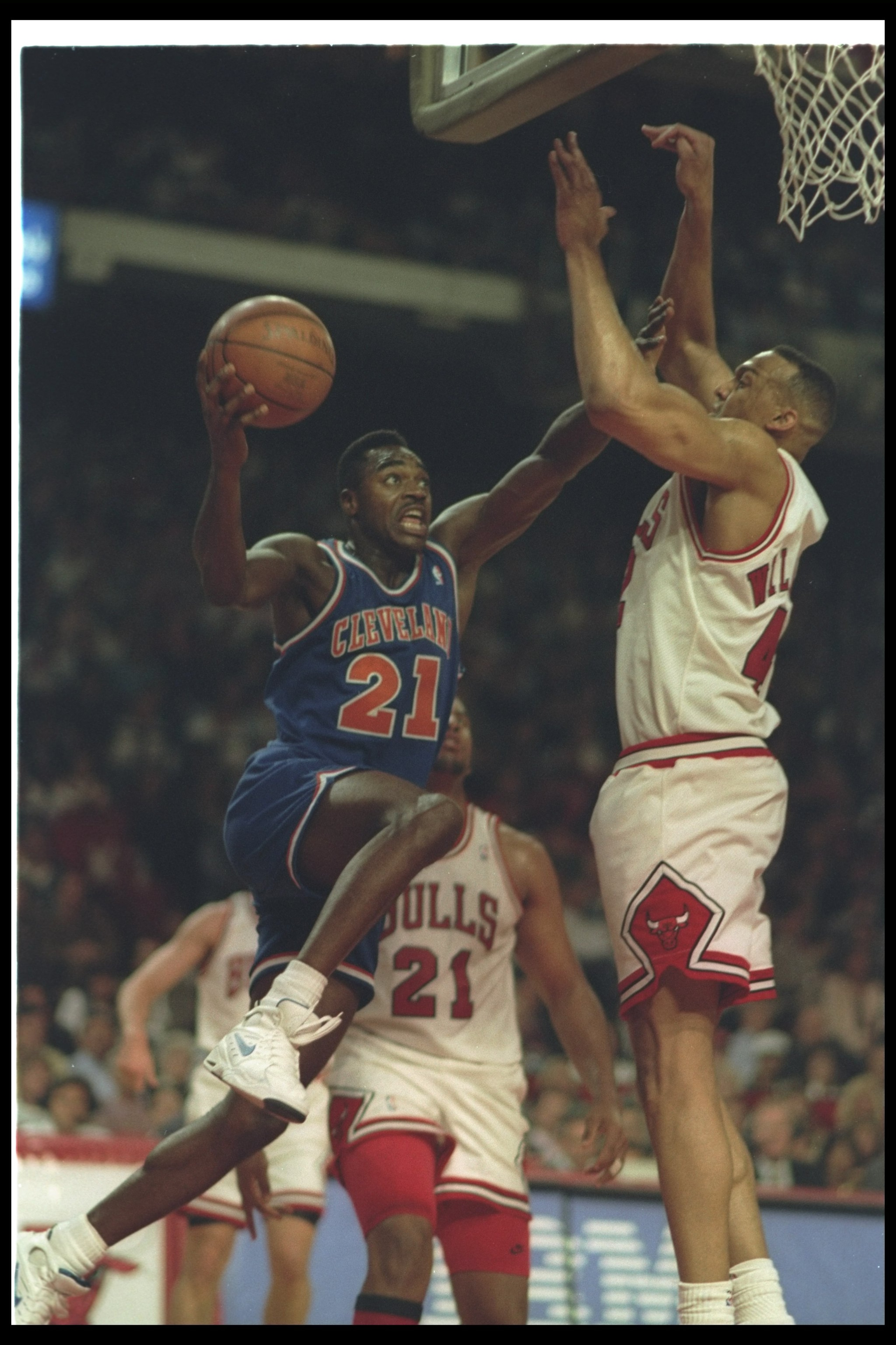 13 May 1993:  Guard Gerald Wilkins of the Cleveland Cavaliers goes up for two during a game against the Chicago Bulls at the United Center in Chicago, Illinois.  The Bulls won the game, 104-85. Mandatory Credit: Jonathan Daniel  /Allsport