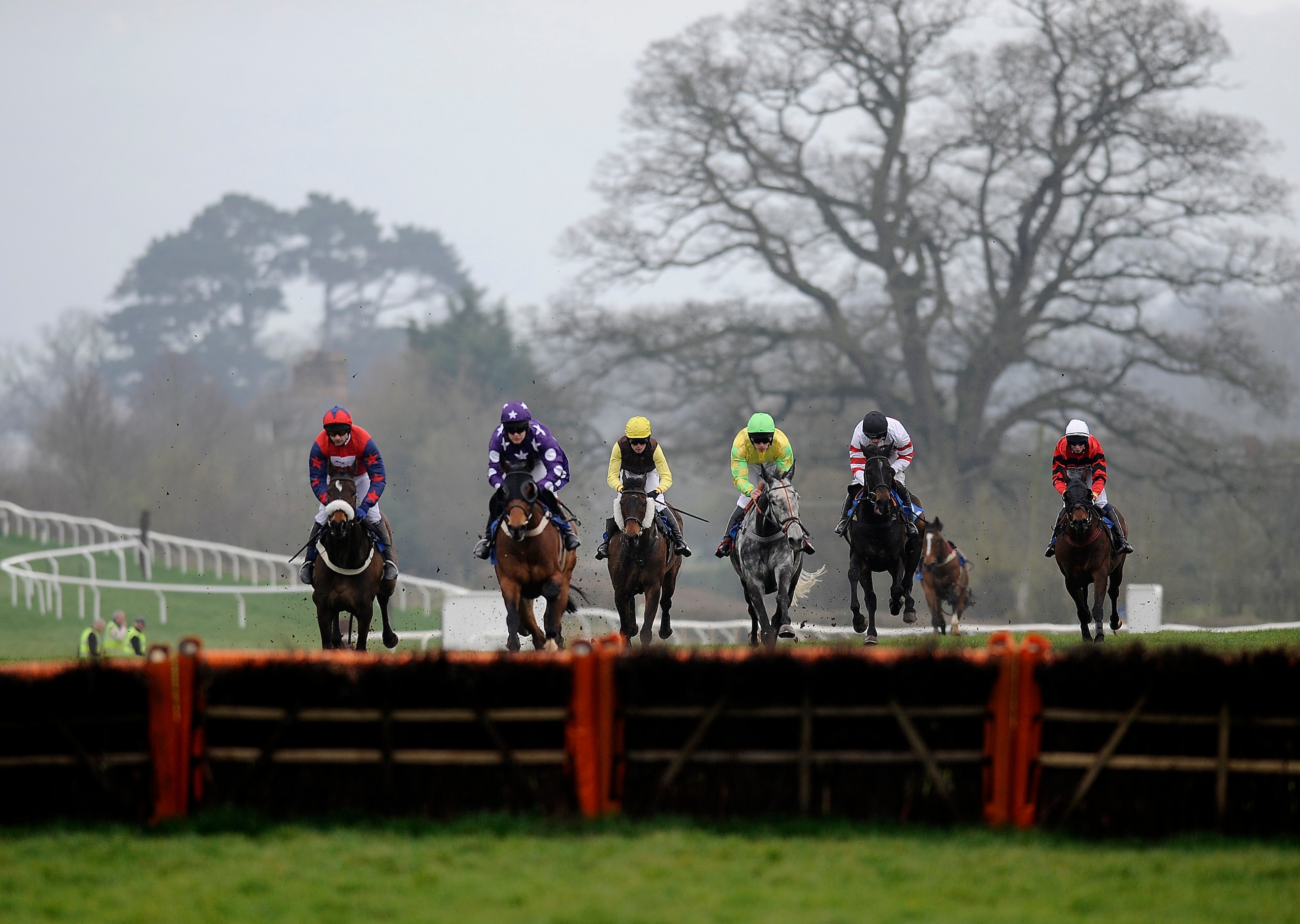 TAUNTON, ENGLAND - MARCH 29: Mark Quinlan riding Drumbeater (3rd R) on their way to winning The Izaby-Whites' Special Birthdays Handicap Hurdle Race at Taunton racecourse on March 29, 2011 in Taunton, England . (Photo by Alan Crowhurst/ Getty Images) TAUNTON, ENGLAND - MARCH 29: Mark Quinlan riding Drumbeater (3rd R) on their way to winning The Izaby-Whites' Special Birthdays Handicap Hurdle Race at Taunton racecourse on March 29, 2011 in Taunton, England . (Photo by Alan Crowhurst/ Getty Images)