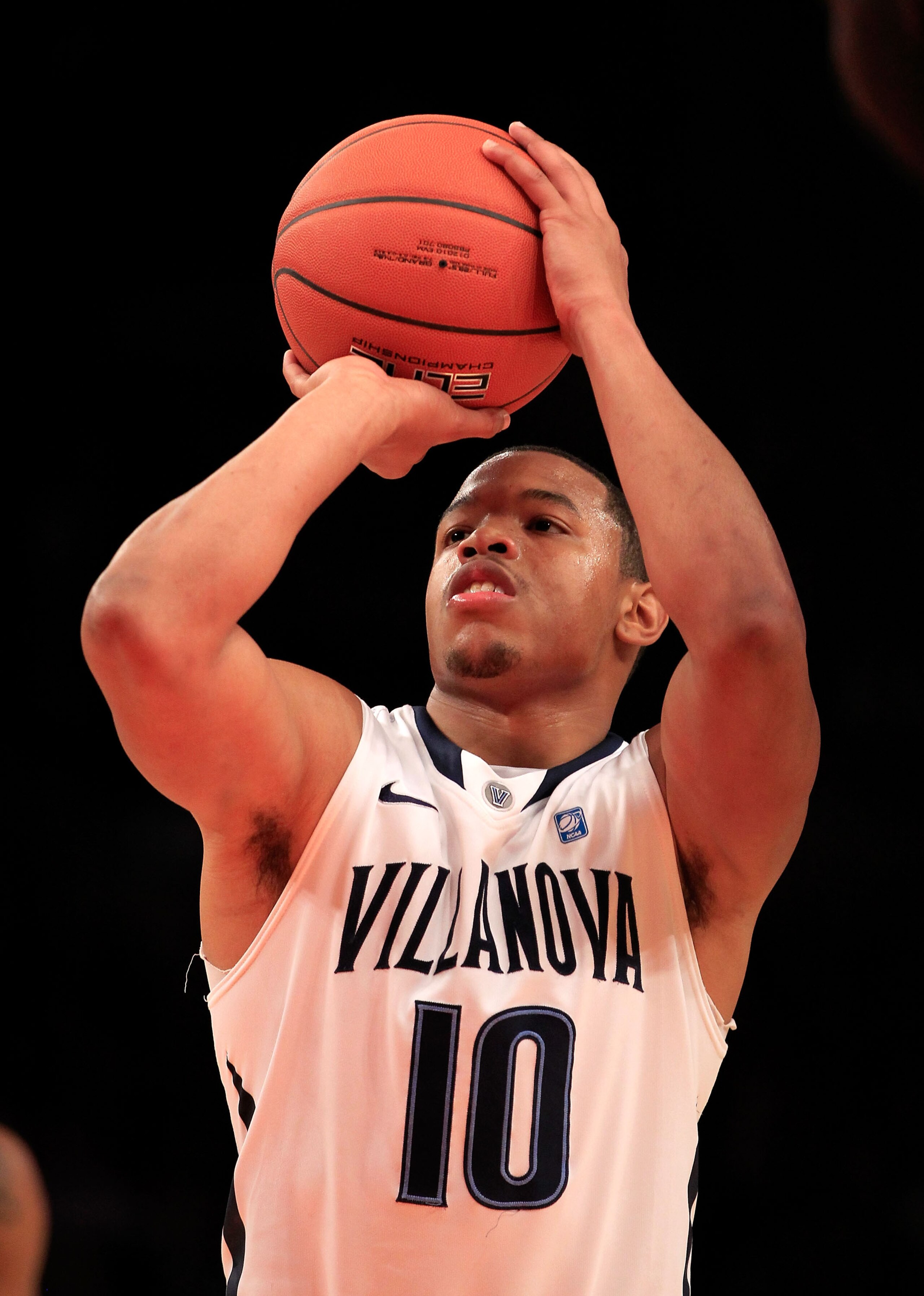 NEW YORK, NY - MARCH 08: Corey Fisher #10 of the Villanova Wildcats shoots a free throw against the South Florida Bulls during the first round of the 2011 Big East Men's Basketball Tournament presented by American Eagle Outfitters at Madison Square Garden