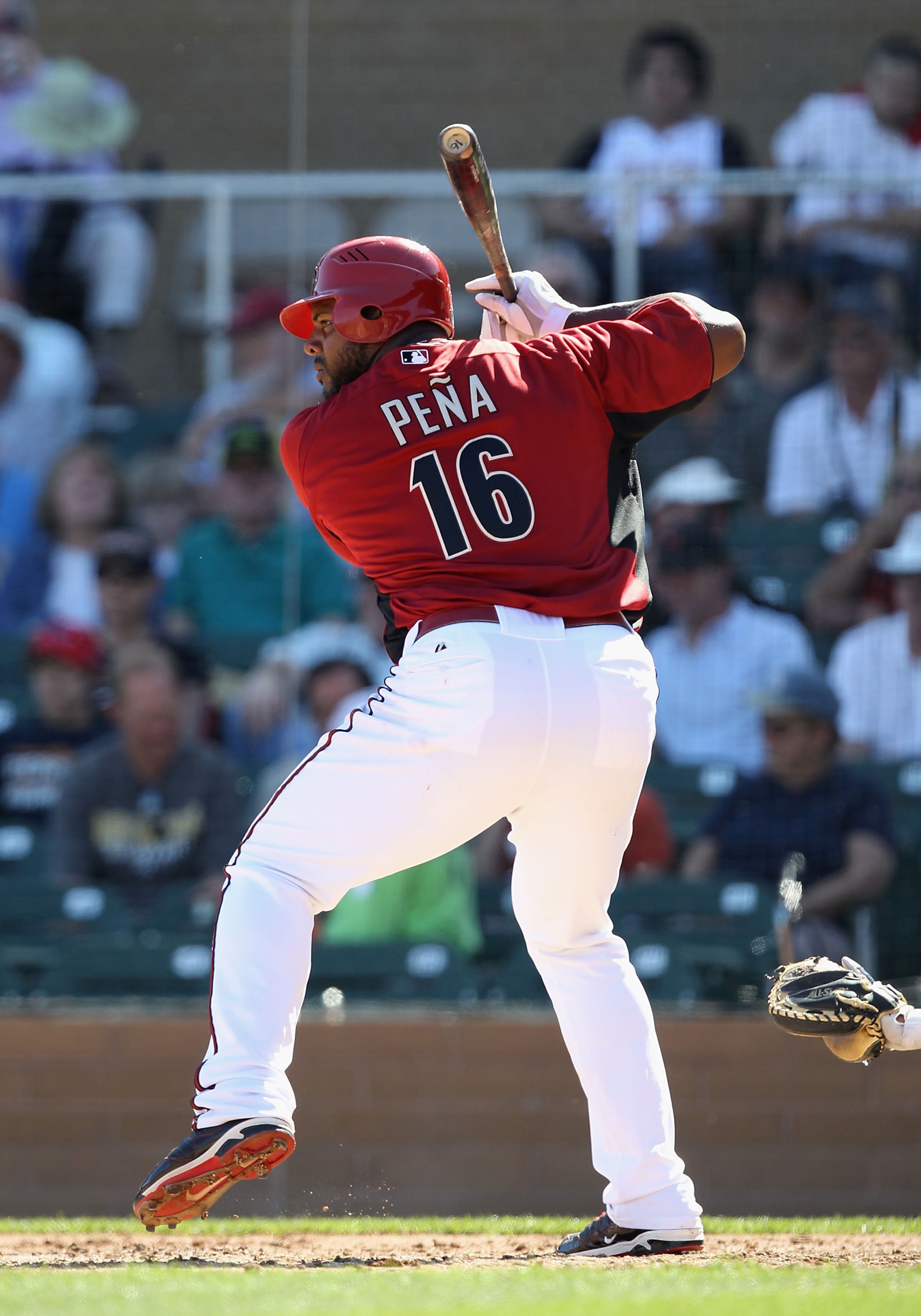 SCOTTSDALE, AZ - MARCH 09: Wily Mo Pena #16 of the Arizona Diamondbacks bats against the Milwaukee Brewers during the spring training game at Salt River Fields at Talking Stick on March 9, 2011 in Scottsdale, Arizona. (Photo by Christian Petersen/Getty SCOTTSDALE, AZ - MARCH 09: Wily Mo Pena #16 of the Arizona Diamondbacks bats against the Milwaukee Brewers during the spring training game at Salt River Fields at Talking Stick on March 9, 2011 in Scottsdale, Arizona. (Photo by Christian Petersen/Getty