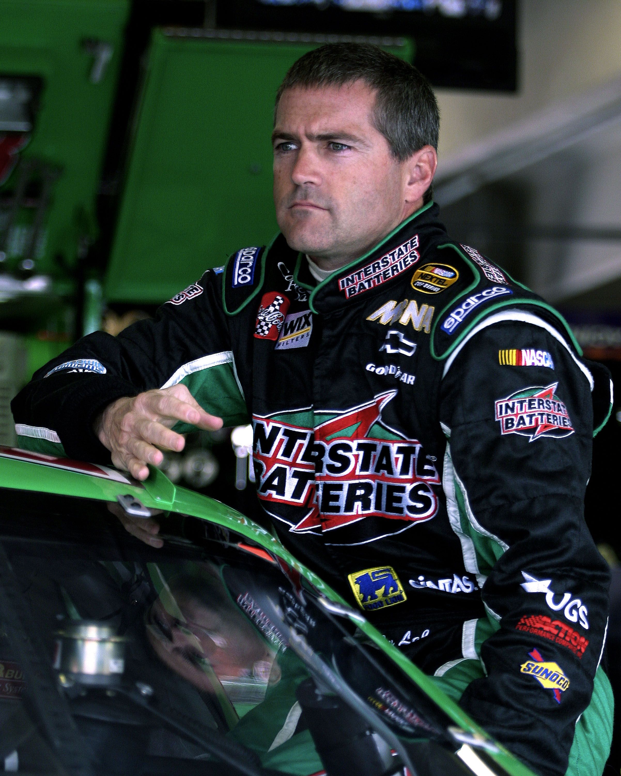 FORT WORTH, TX - APRIL 16: Bobby Labonte, driver of the #18 Interstate Batteries Chevrolet, during practice for the NASCAR Nextel Cup Samsung/Radioshack 500 April 16, 2005 at the Texas Motor Speedway in Fort Worth, Texas. (Photo by Gavin Lawrence/Getty