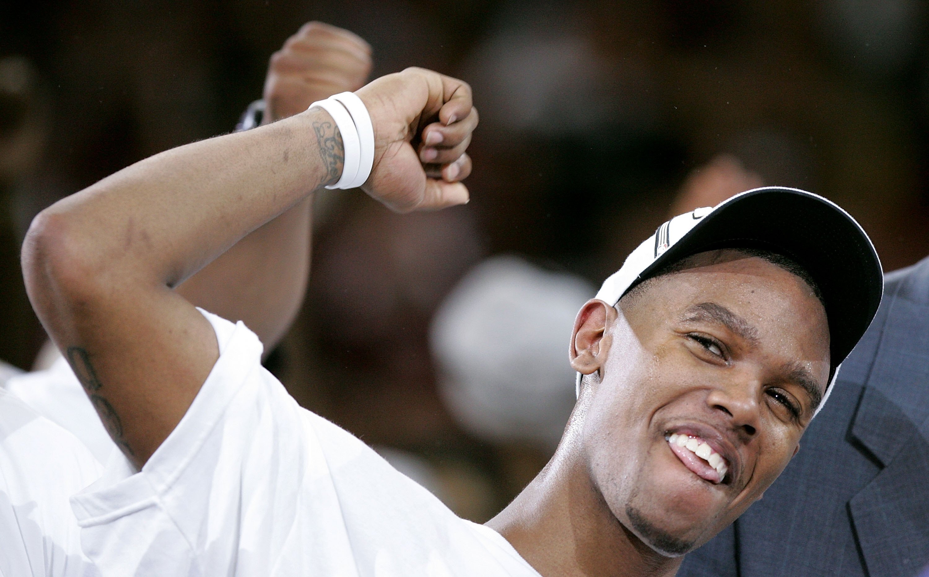 CLEVELAND - JUNE 02:  Daniel Gibson #1 of the Cleveland Cavaliers celebrates after the Cavs beat the Detroit Pistons 98-82 in Game Six of the Eastern Conference Finals during the 2007 NBA Playoffs on June 2, 2007 at the Quicken Loans Arena in Cleveland, O