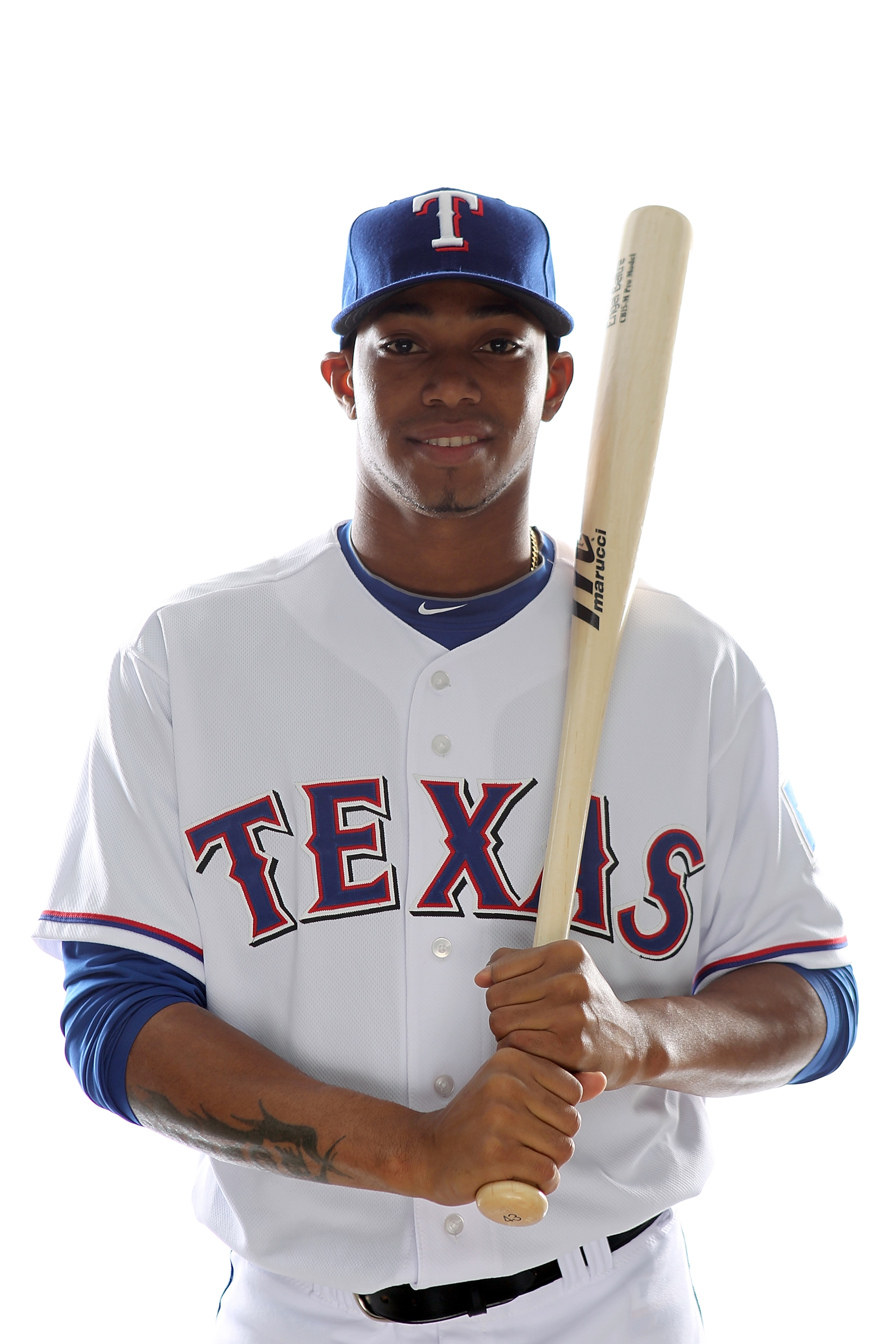 SURPRISE, AZ - FEBRUARY 25: Engel Beltre #43 of the Texas Rangers poses for a portrait during Spring Training Media Day on February 25, 2011 at Surprise Stadium in Surprise, Arizona. (Photo by Jonathan Ferrey/Getty Images) SURPRISE, AZ - FEBRUARY 25: Engel Beltre #43 of the Texas Rangers poses for a portrait during Spring Training Media Day on February 25, 2011 at Surprise Stadium in Surprise, Arizona. (Photo by Jonathan Ferrey/Getty Images)