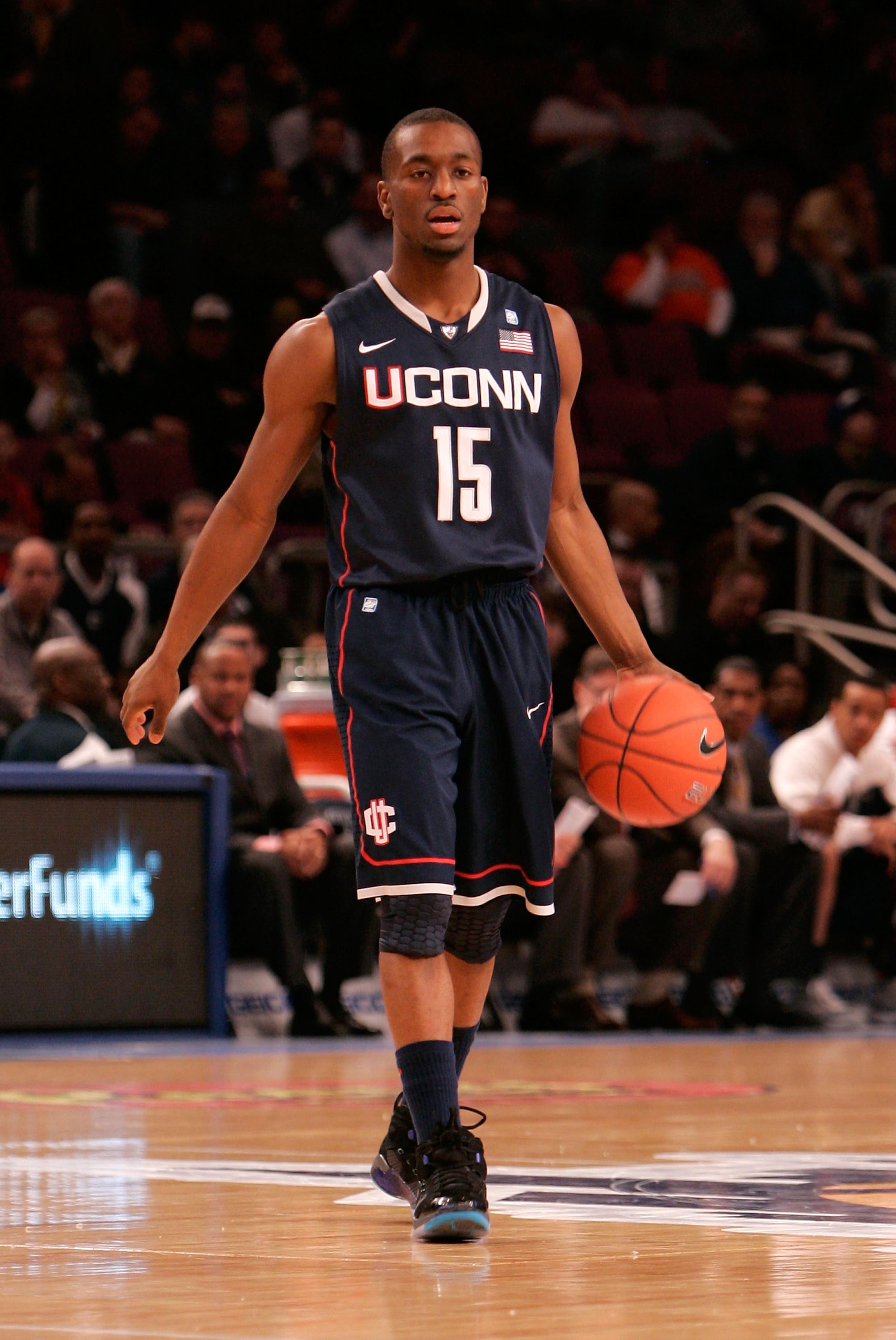 NEW YORK, NY - MARCH 10:  Kemba Walker #15 of the Connecticut Huskies handles the ball against the Pittsburgh Panthers during the quarterfinals of the 2011 Big East Men's Basketball Tournament presented by American Eagle Outfitters  at Madison Square Gard