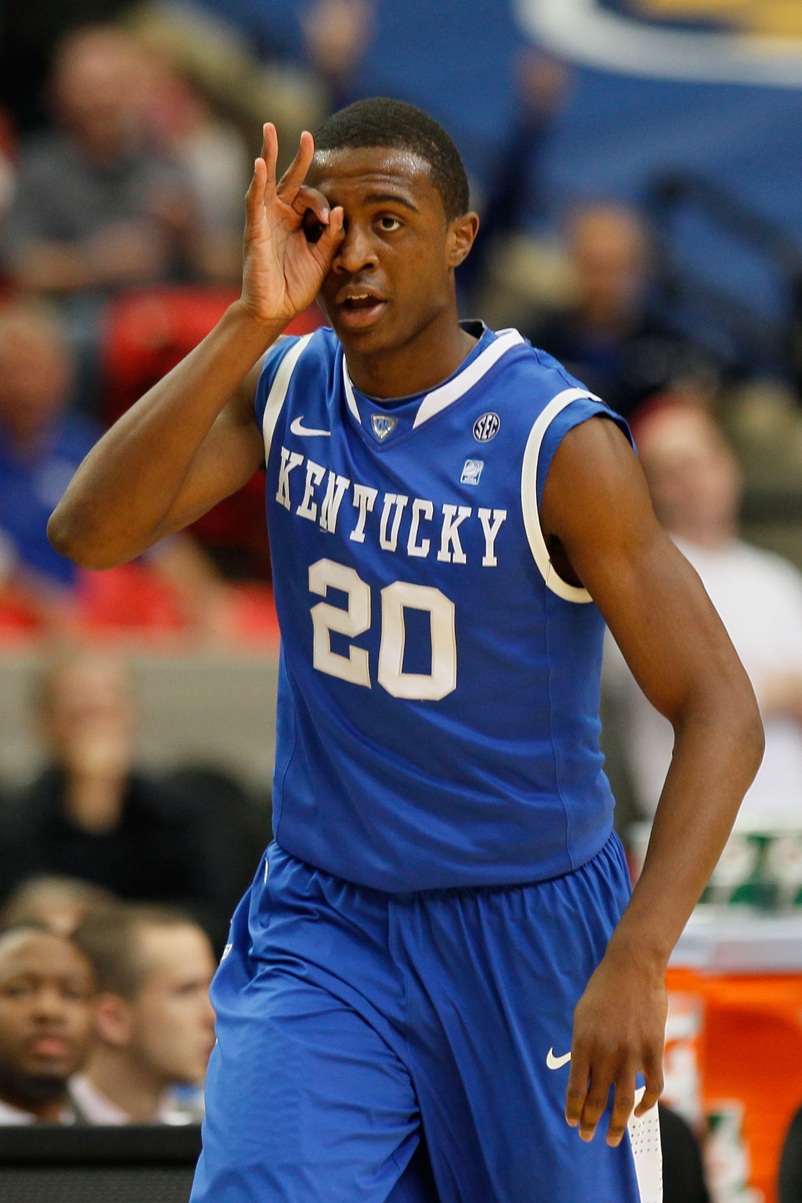 ATLANTA, GA - MARCH 12: Doron Lamb #20 of the Kentucky Wildcats celebrates against the Alabama Crimson Tide during the semifinals of the SEC Men's Basketball Tournament at Georgia Dome on March 12, 2011 in Atlanta, Georgia. (Photo by Kevin C. Cox/Getty ATLANTA, GA - MARCH 12: Doron Lamb #20 of the Kentucky Wildcats celebrates against the Alabama Crimson Tide during the semifinals of the SEC Men's Basketball Tournament at Georgia Dome on March 12, 2011 in Atlanta, Georgia. (Photo by Kevin C. Cox/Getty