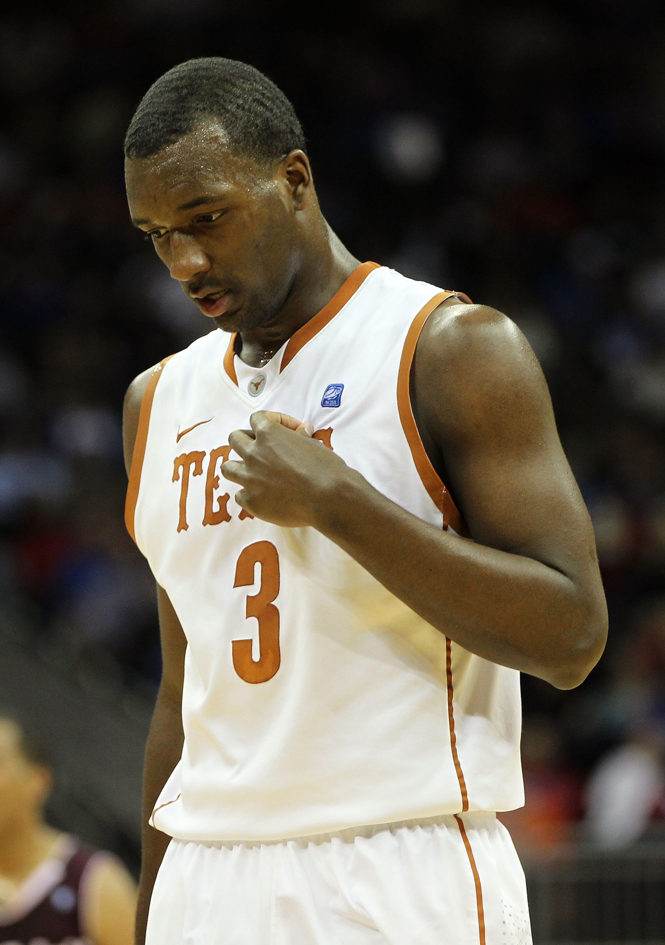 KANSAS CITY, MO - MARCH 11:  Jordan Hamilton #3 of the Texas Longhorns stands on the court during their semifinal game against the Texas A&M Aggies in the 2011 Phillips 66 Big 12 Men's Basketball Tournament at Sprint Center on March 11, 2011 in Kansas Cit