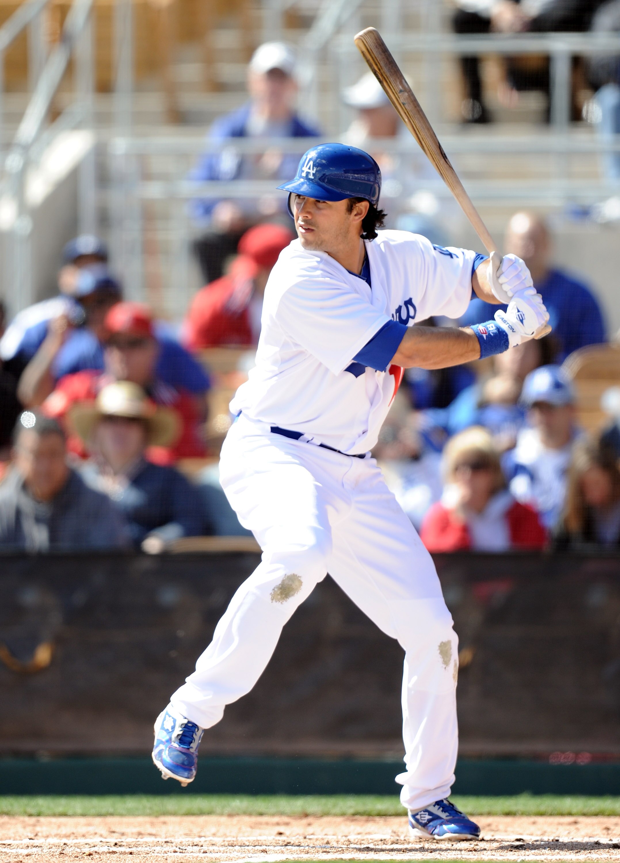 PHOENIX, AZ - FEBRUARY 27:  Andre Ethier #16 of the Los Angeles Dodgers at bat during spring training at Camelback Ranch on February 27, 2011 in Phoenix, Arizona.  (Photo by Harry How/Getty Images)
