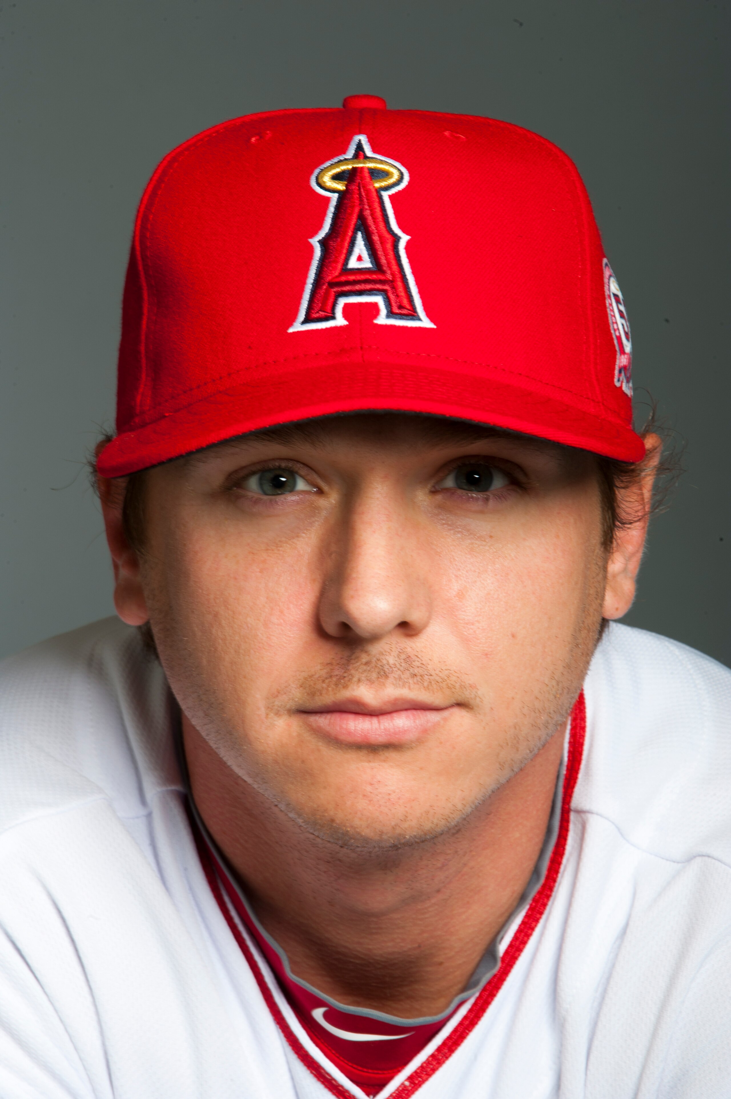 TEMPE, AZ - FEBRUARY 21: Scott Kazmir #19 of the Los Angeles Angels of Anaheim poses during their photo day at Tempe Diablo Stadium on February 21, 2011 in Tempe, Arizona.  (Photo by Rob Tringali/Getty Images)