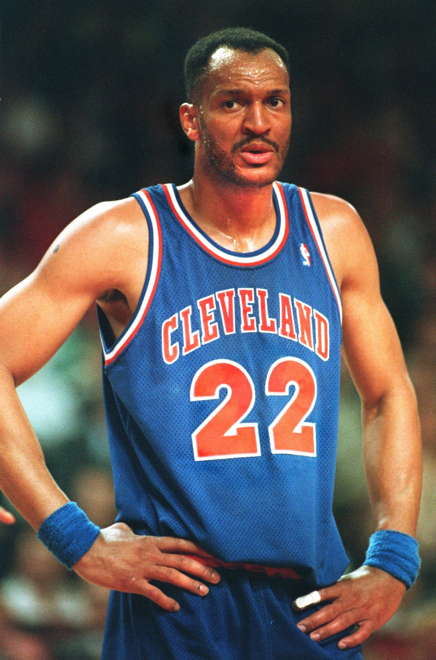 13 MAY 1993:  LARRY NANCE OF THE CLEVELAND CAVALIERS ON THE COURT DURING A 104-85 LOSS TO THE CHICAGO BULLS IN THE SECOND ROUND OF THE NBA PLAYOFFS. Mandatory Credit: Jonathan Daniel/ALLSPORT