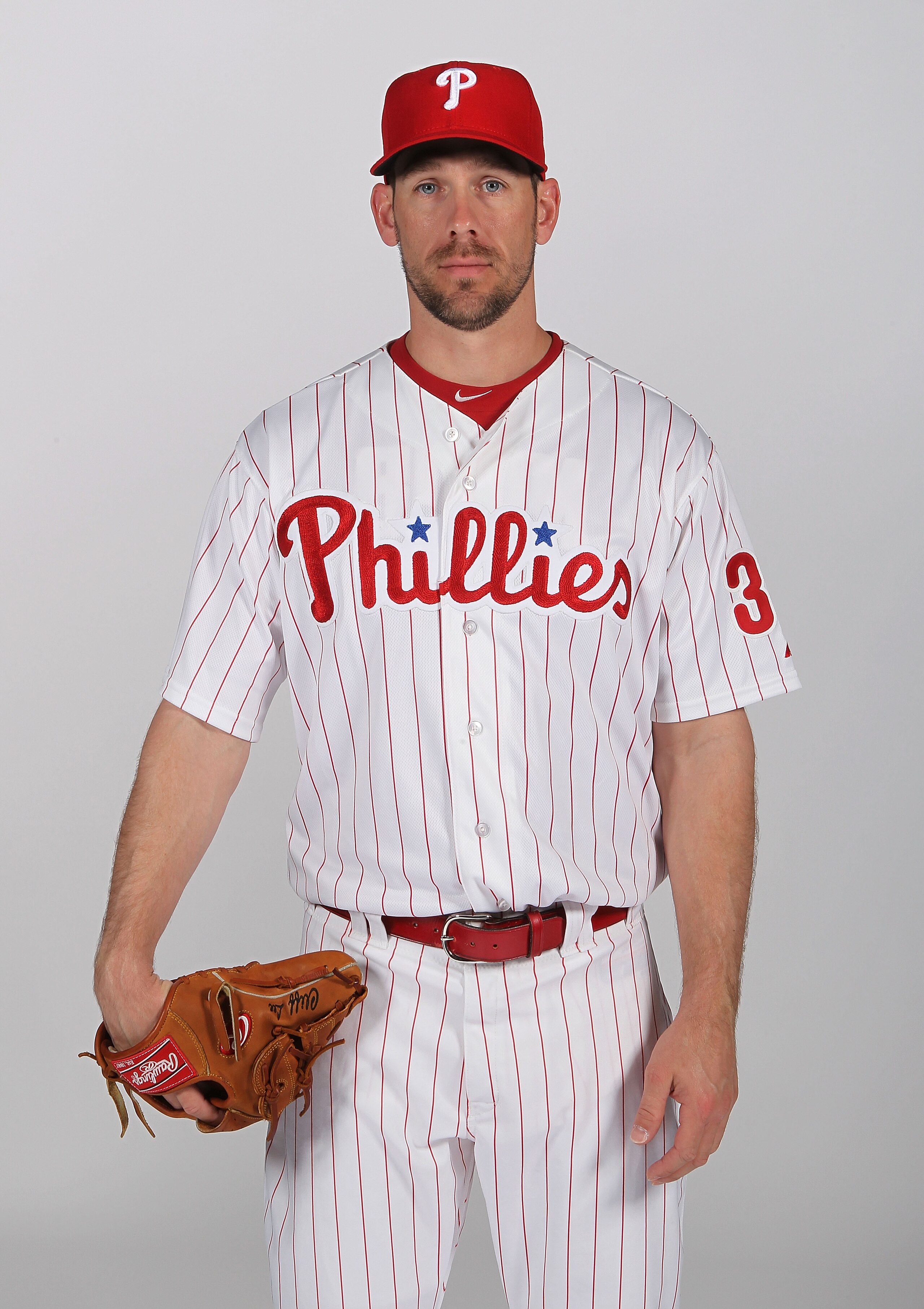 CLEARWATER, FL - FEBRUARY 22:  Cliff Lee #33 of the Philadelphia Phillies poses for a photo during Spring Training Media Photo Day at Bright House Networks Field on February 22, 2011 in Clearwater, Florida.  (Photo by Nick Laham/Getty Images)