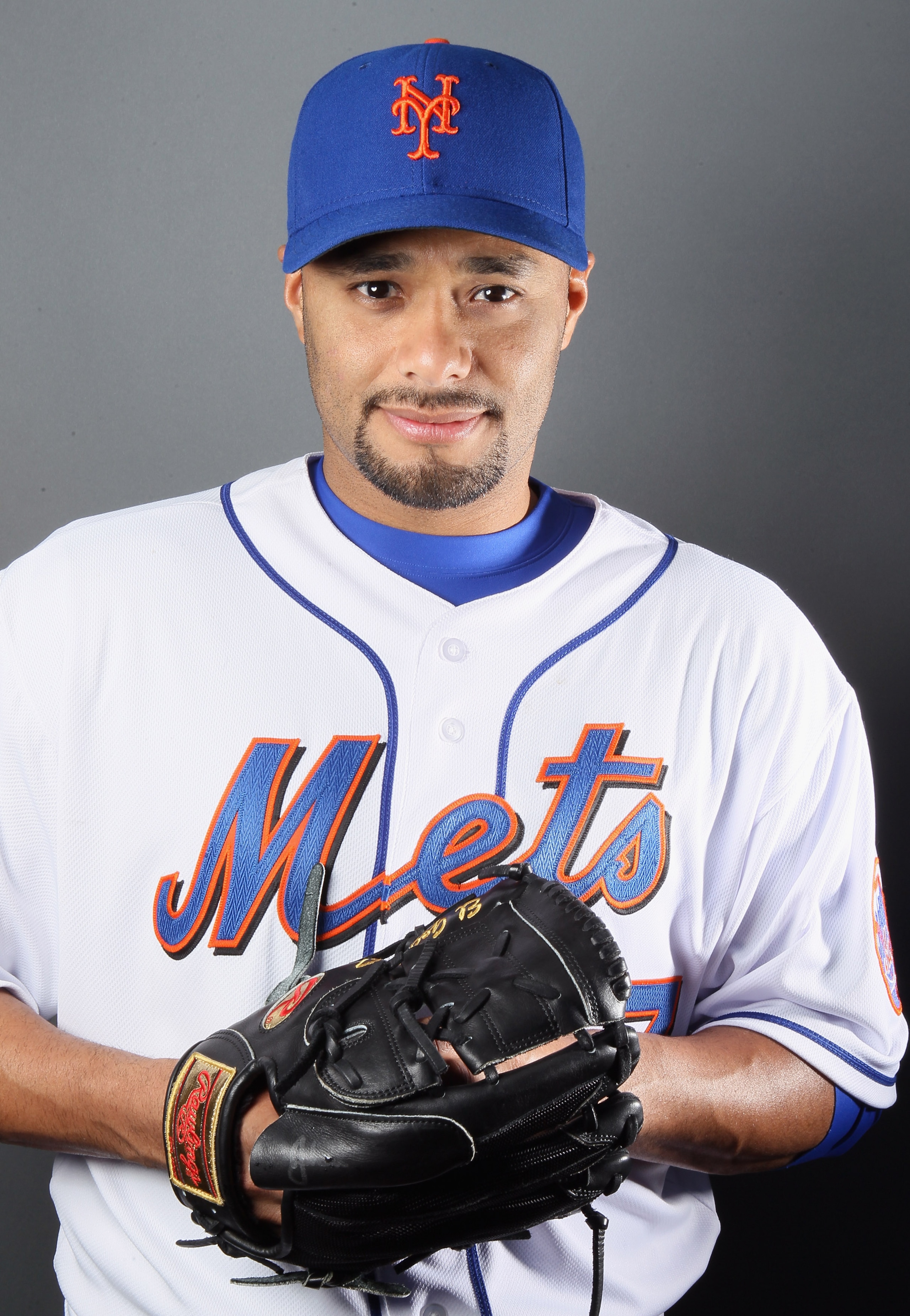 PORT ST. LUCIE, FL - FEBRUARY 24:  Johan Santana #57 of the New York Mets poses for a portrait during the New York Mets Photo Day on February 24, 2011 at Digital Domain Park in Port St. Lucie, Florida.  (Photo by Elsa/Getty Images)