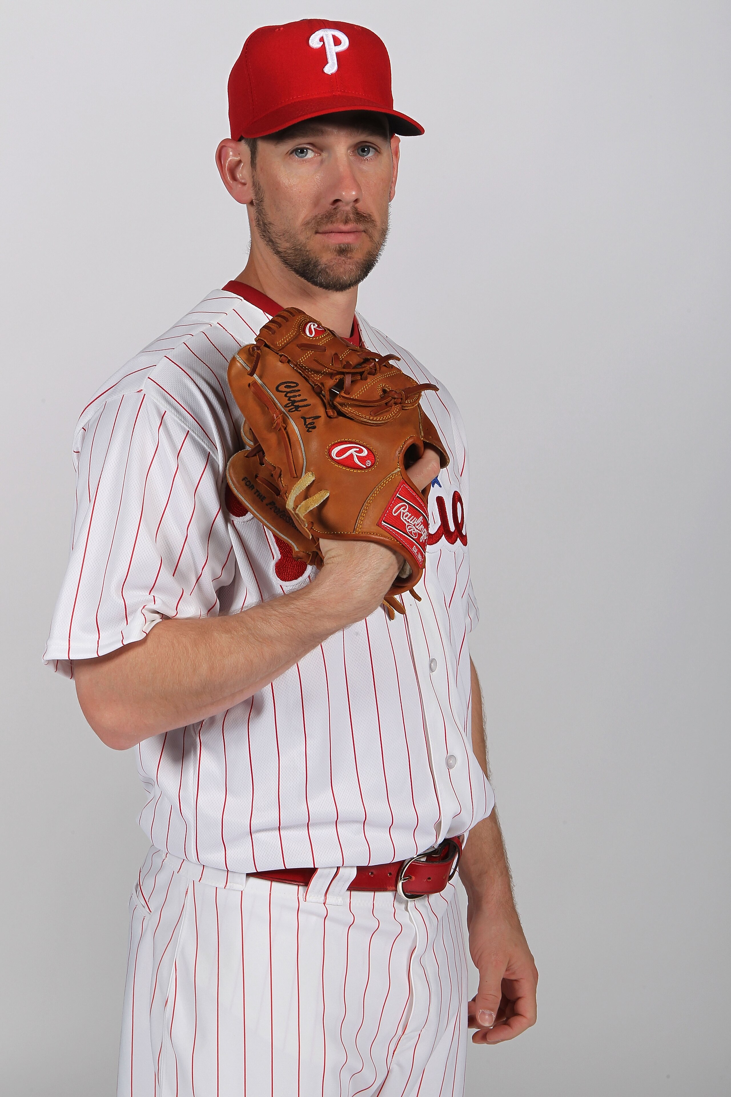 CLEARWATER, FL - FEBRUARY 22:  Cliff Lee #33 of the Philadelphia Phillies poses for a photo during Spring Training Media Photo Day at Bright House Networks Field on February 22, 2011 in Clearwater, Florida.  (Photo by Nick Laham/Getty Images)