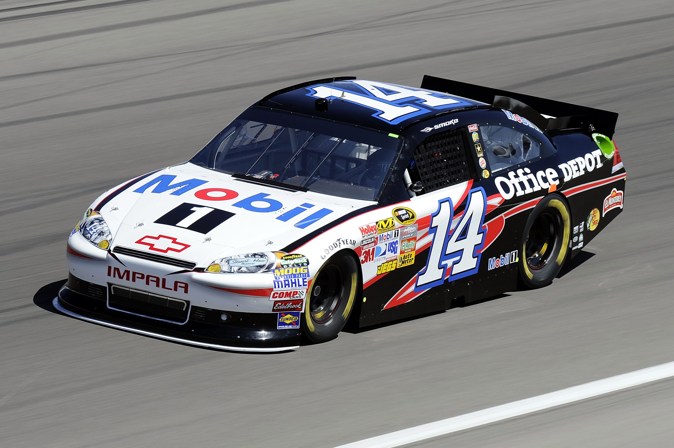 LAS VEGAS, NV - MARCH 04: Tony Stewart drives the #14 Mobil 1/Office Depot Chevrolet during practice for the NASCAR Sprint Cup Series Kobalt Tools 400 at Las Vegas Motor Speedway on March 4, 2011 in Las Vegas, Nevada. (Photo by John Harrelson/Getty Imag LAS VEGAS, NV - MARCH 04: Tony Stewart drives the #14 Mobil 1/Office Depot Chevrolet during practice for the NASCAR Sprint Cup Series Kobalt Tools 400 at Las Vegas Motor Speedway on March 4, 2011 in Las Vegas, Nevada. (Photo by John Harrelson/Getty Imag