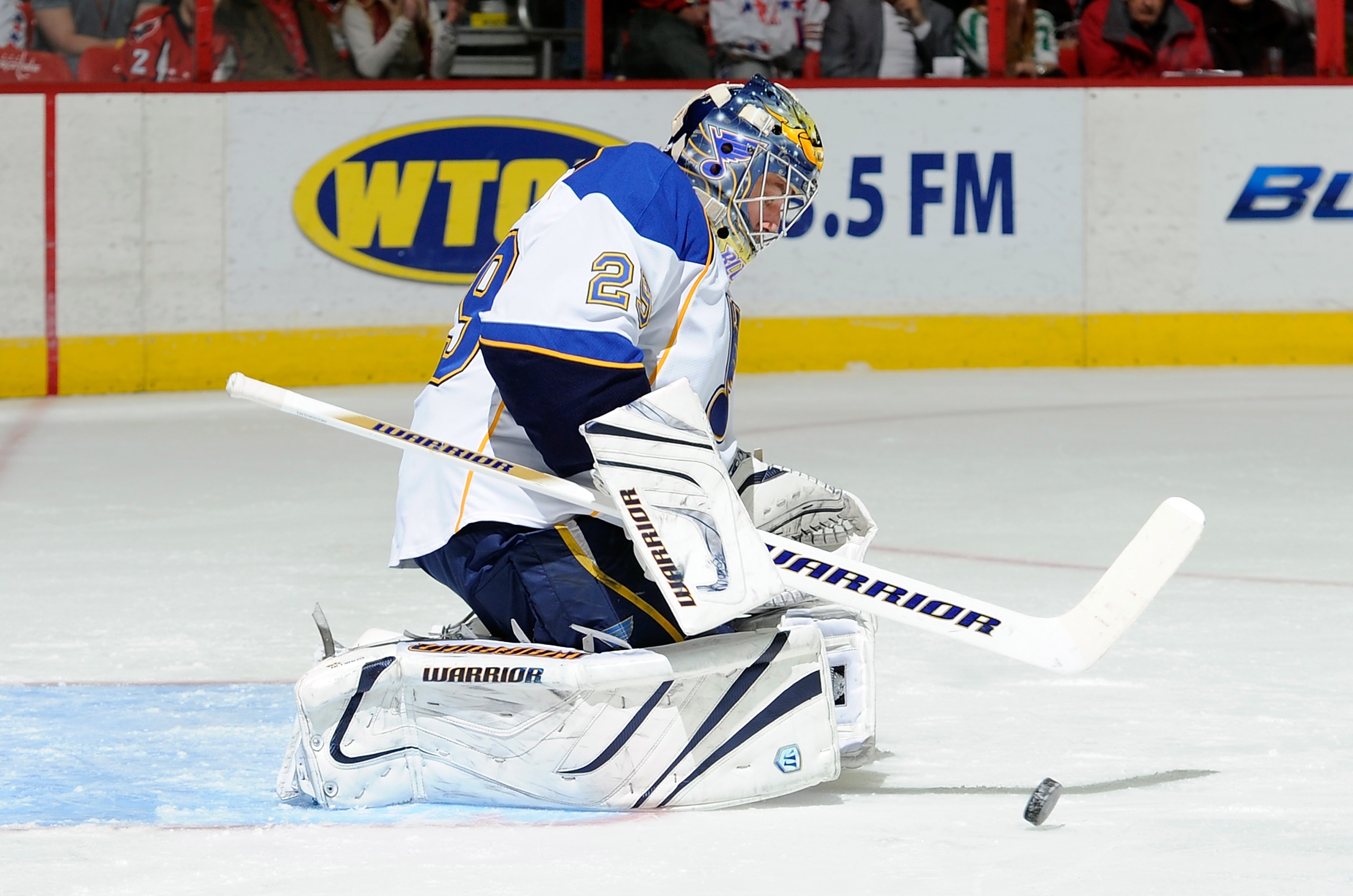 WASHINGTON, DC - MARCH 03: Ty Conklin #29 of the St. Louis Blues makes a save against the Washington Capitals at the Verizon Center on March 3, 2011 in Washington, DC. (Photo by Greg Fiume/Getty Images) WASHINGTON, DC - MARCH 03: Ty Conklin #29 of the St. Louis Blues makes a save against the Washington Capitals at the Verizon Center on March 3, 2011 in Washington, DC. (Photo by Greg Fiume/Getty Images)