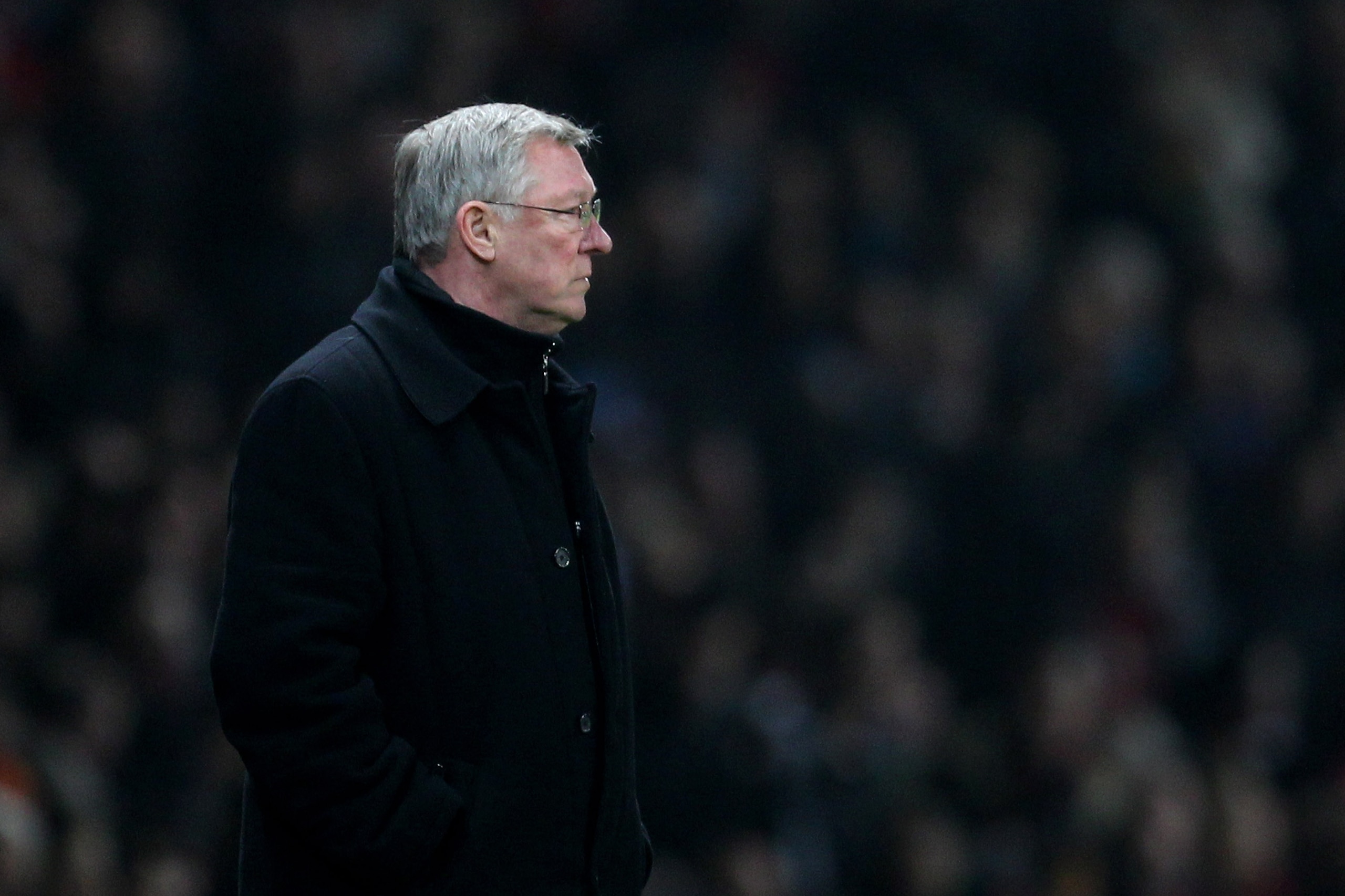 MANCHESTER, ENGLAND - MARCH 15:  Sir Alex Ferguson manager of Manchester United looks on during the UEFA Champions League round of 16 second leg match between Manchester United and Marseille at Old Trafford on March 15, 2011 in Manchester, England.  (Phot