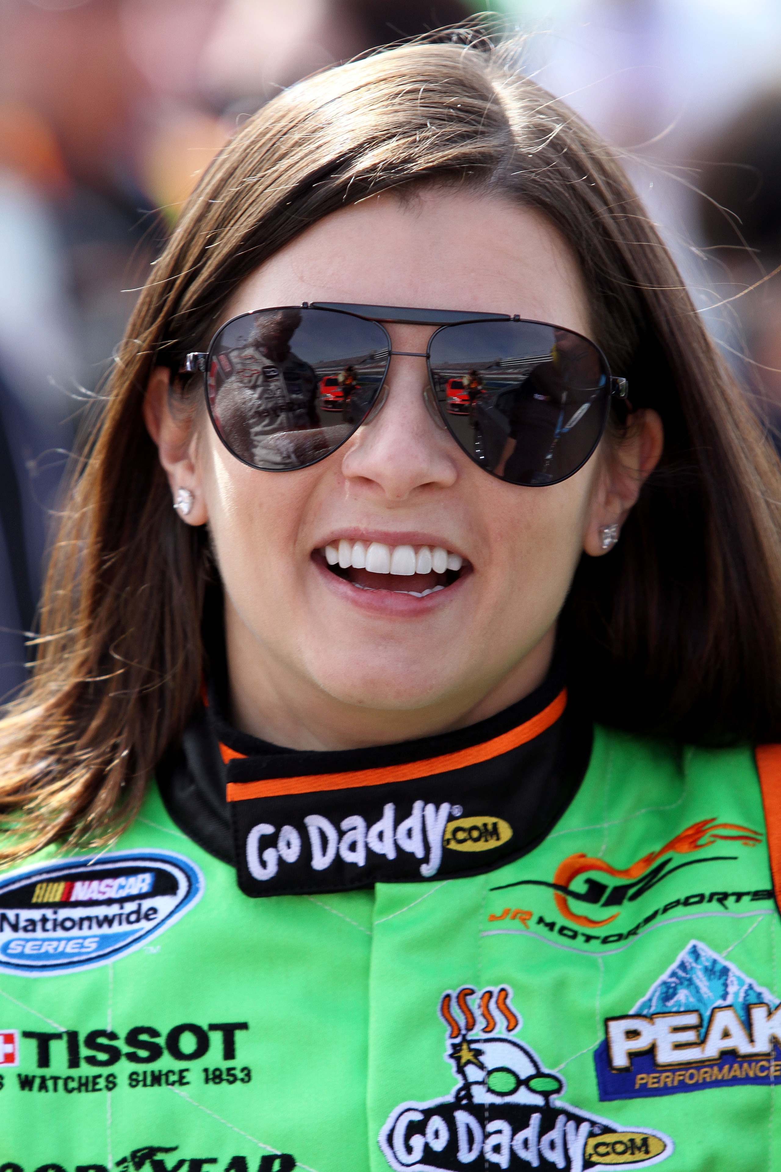 LAS VEGAS, NV - MARCH 05:  Danica Patrick, driver of the #7 GoDaddy.com Chevrolet, stands on the grid during the NASCAR Nationwide Series Sam's Town 300 at Las Vegas Motor Speedway on March 5, 2011 in Las Vegas, Nevada.  (Photo by Jerry Markland/Getty Ima