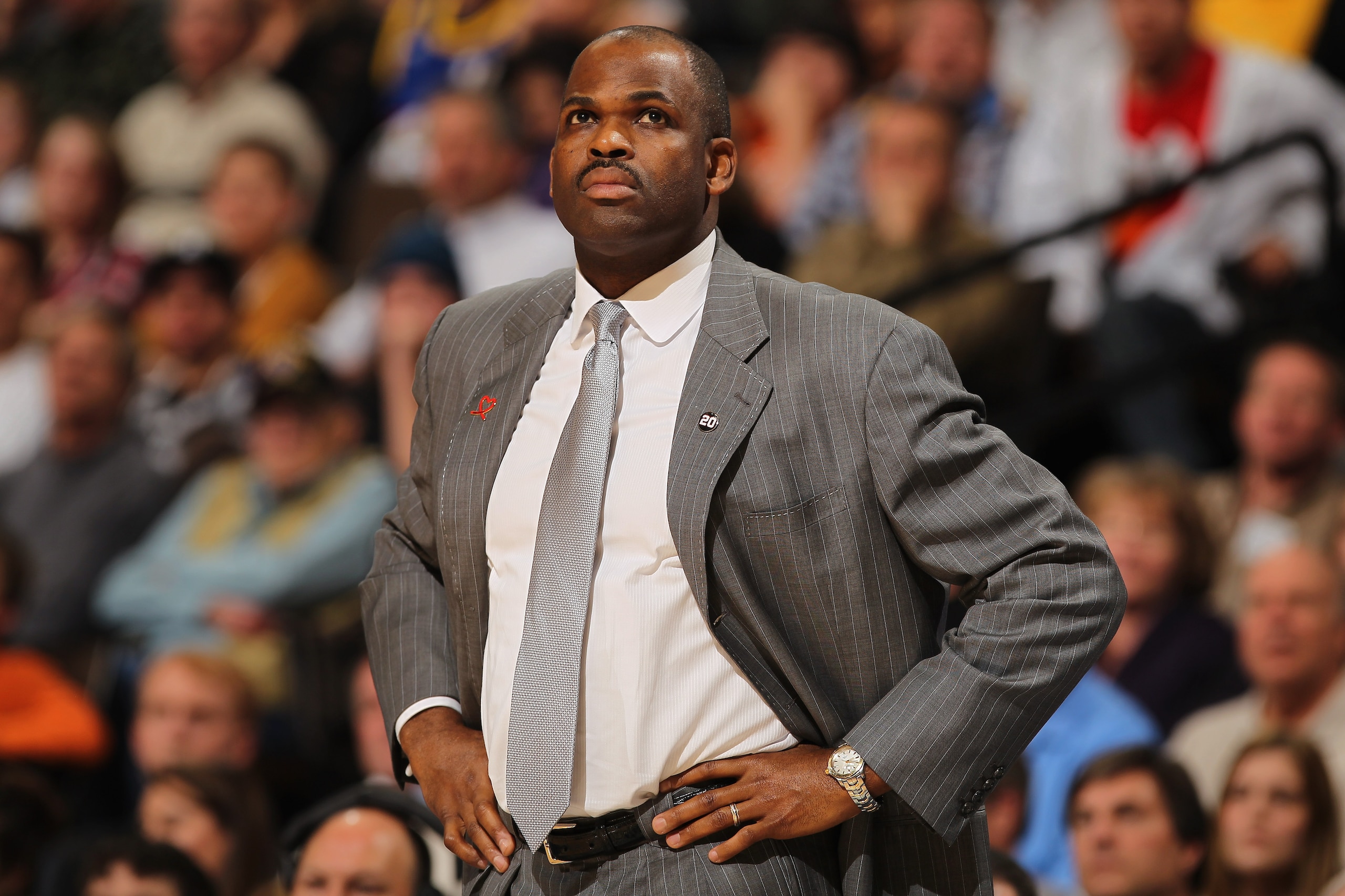 DENVER - DECEMBER 28:  Head coach Nate McMillan of the Portland Trail Blazers leads his team against the Denver Nuggets at Pepsi Center on December 28, 2010 in Denver, Colorado. The Nuggets defeated the Blazers 95-77. NOTE TO USER: User expressly acknowle