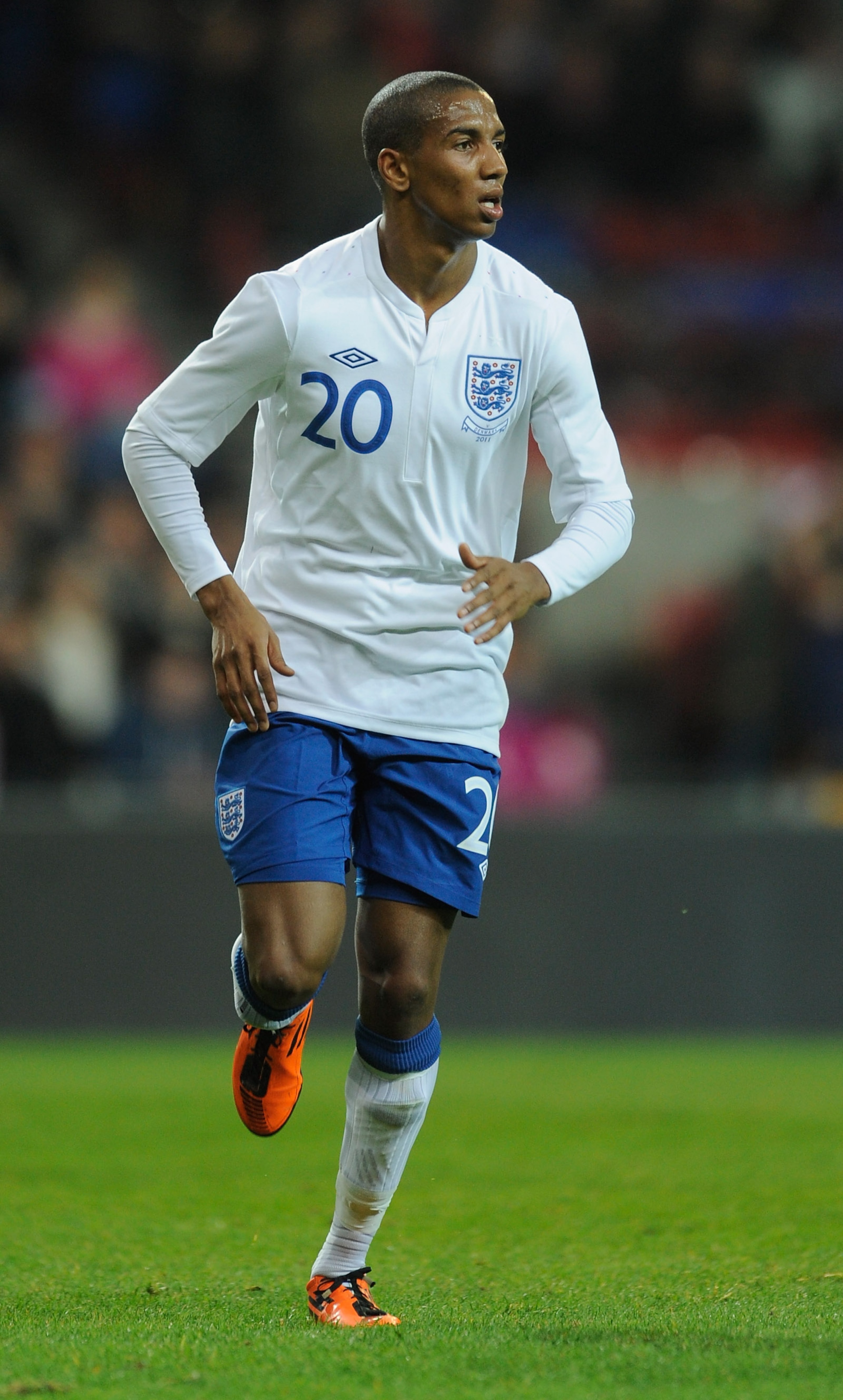 COPENHAGEN, DENMARK - FEBRUARY 09: Ashley Young of England in action during the international friendly match between Denmark and England at Parken Stadium on February 9, 2011 in Copenhagen, .  (Photo by Michael Regan/Getty Images)
