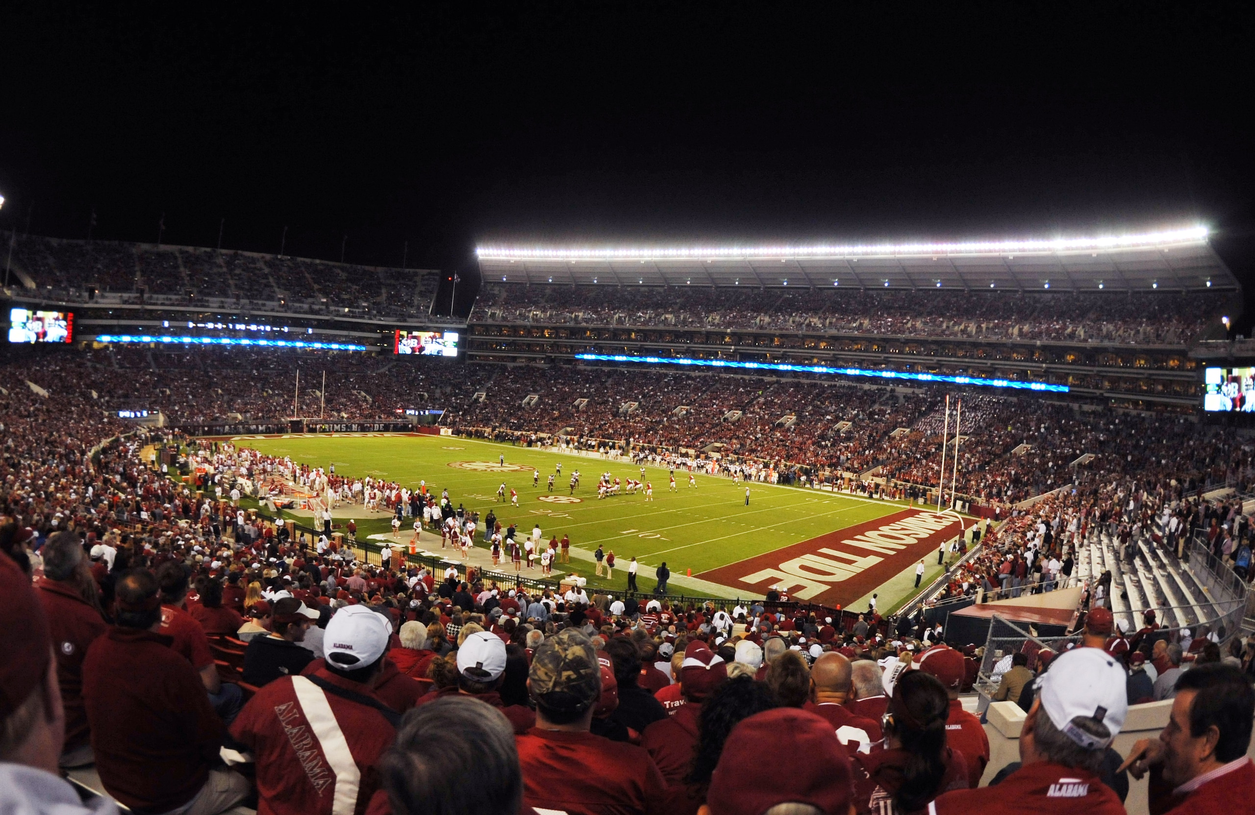 TUSCALOOSA, AL - NOVEMBER 13: Fans of the Alabama Crimson Tide watch play against the Mississippi State Bulldogs November 13, 2010 at Bryant-Denny Stadium in Tuscaloosa, Alabama. (Photo by Al Messerschmidt/Getty Images) TUSCALOOSA, AL - NOVEMBER 13: Fans of the Alabama Crimson Tide watch play against the Mississippi State Bulldogs November 13, 2010 at Bryant-Denny Stadium in Tuscaloosa, Alabama. (Photo by Al Messerschmidt/Getty Images)