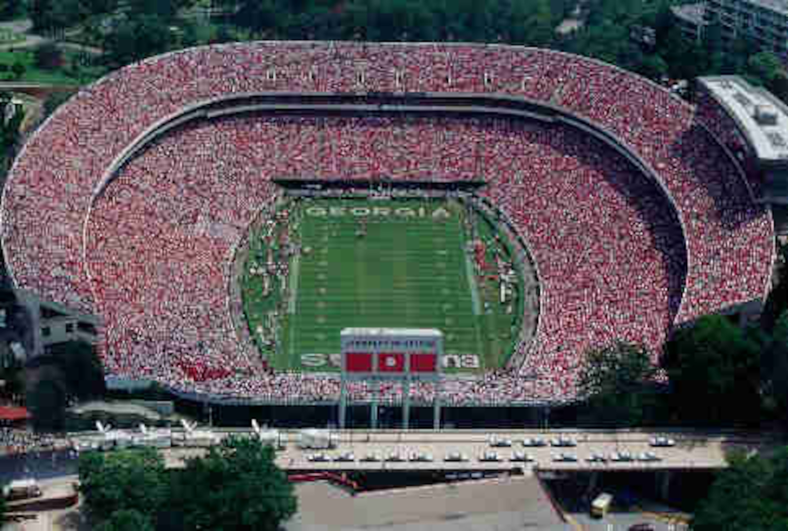 Sanford Stadium, where the Bulldogs play. Sanford Stadium, where the Bulldogs play.