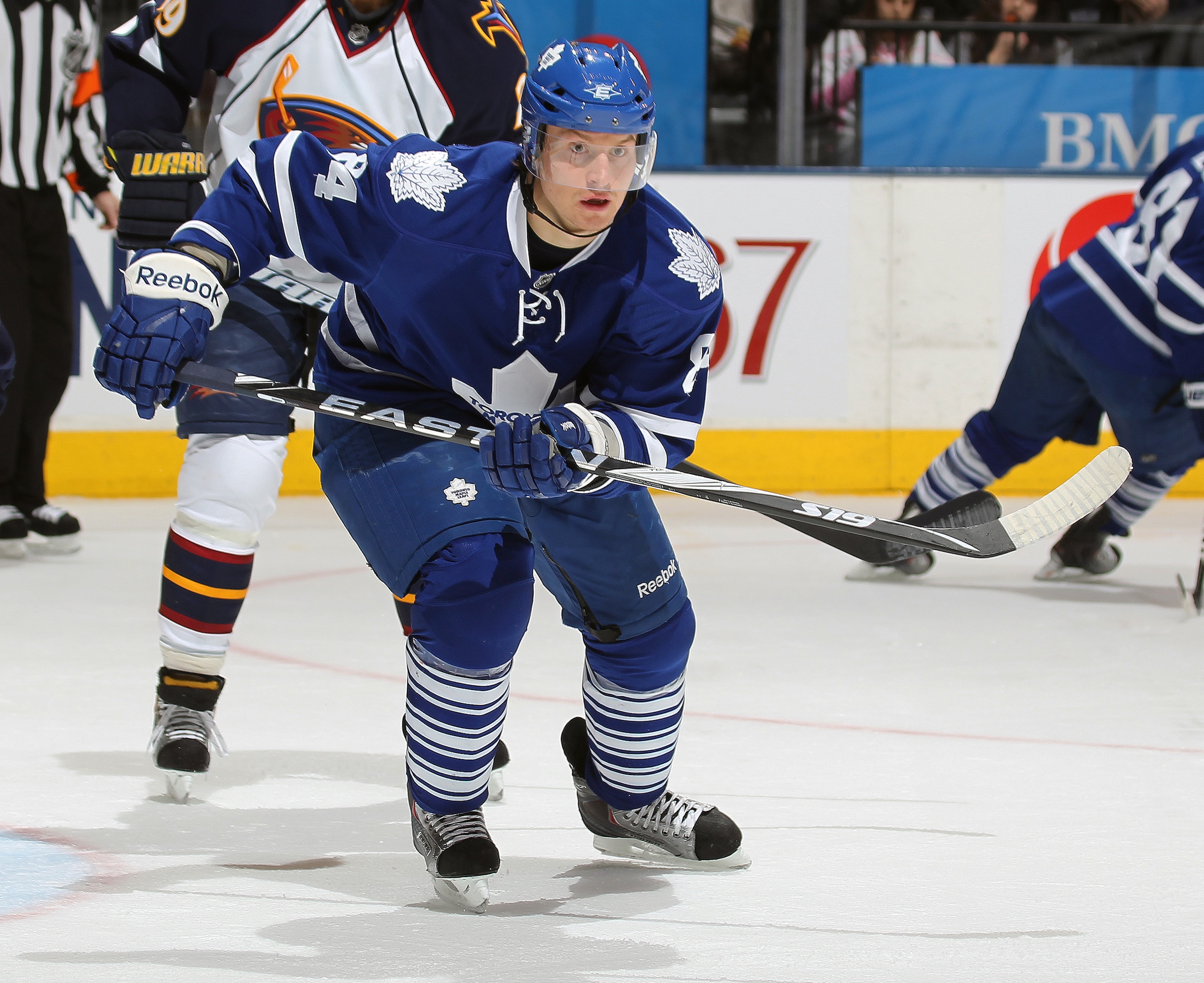 TORONTO, CAN - FEBRUARY 7:  Mikhail Grabovski #84 of the Toronto Maple Leafs skates in a game against the Atlanta Thrashers on February 7, 2011 at the Air Canada Centre in Toronto, Canada. The Leafs defeated the Thrashers 5-4. (Photo by Claus Andersen/Get