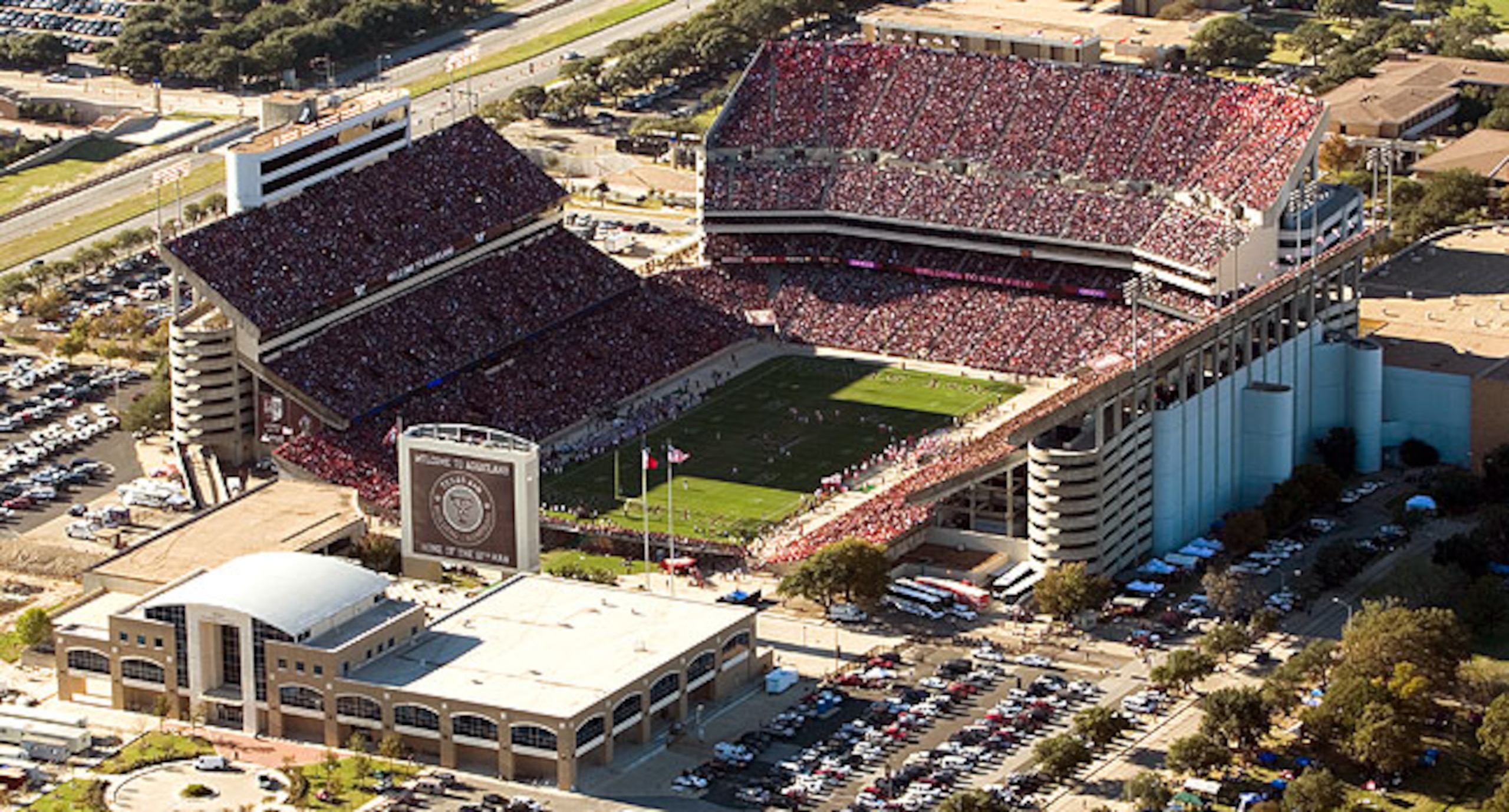 An oddly shaped stadium to go along with a different fan base. An oddly shaped stadium to go along with a different fan base.