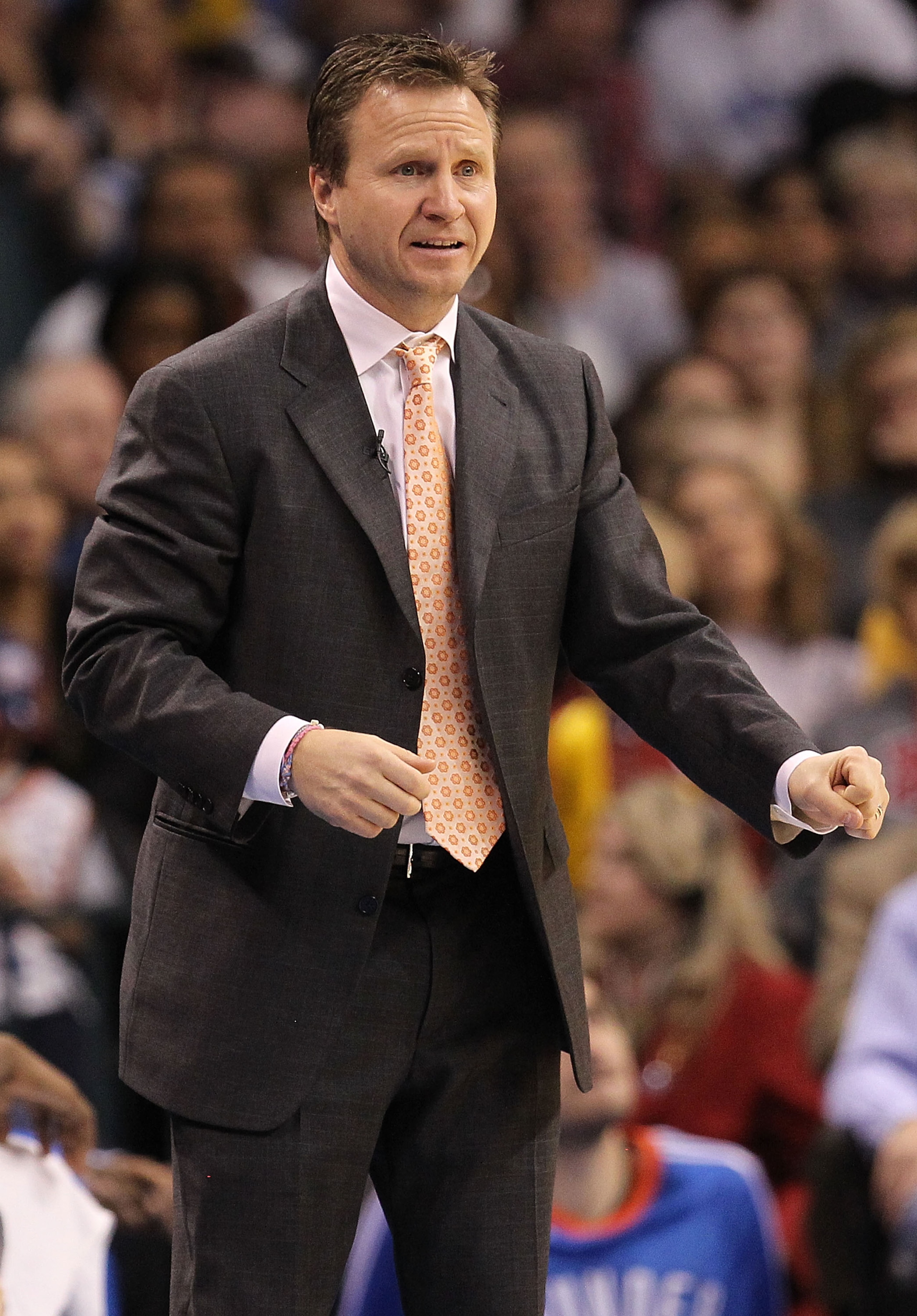 OKLAHOMA CITY, OK - JANUARY 30:  Head coach Scott Brooks of the Oklahoma City Thunder at Ford Center on January 30, 2011 in Oklahoma City, Oklahoma.  NOTE TO USER: User expressly acknowledges and agrees that, by downloading and or using this photograph, U