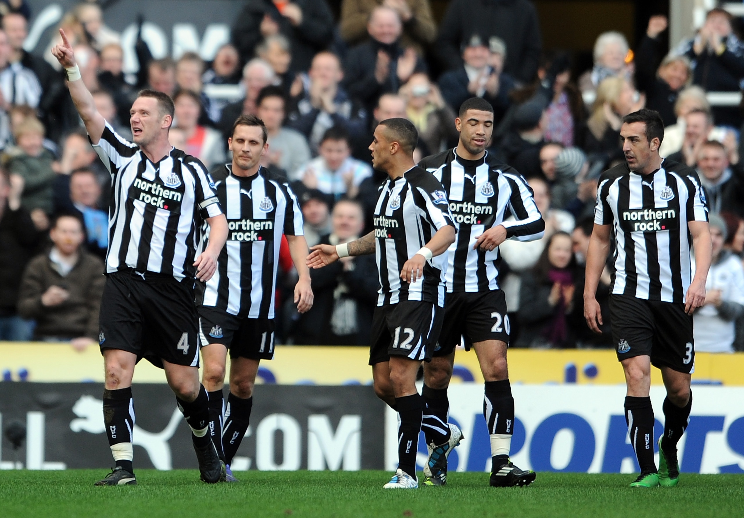 NEWCASTLE UPON TYNE, ENGLAND - FEBRUARY 26: Kevin Nolan of Newcastle United celebrates scoring the opening goal during the Barclays Premier League match between Newcastle United and Bolton Wanderers at St James' Park on February 26, 2011 in Newcastle upon