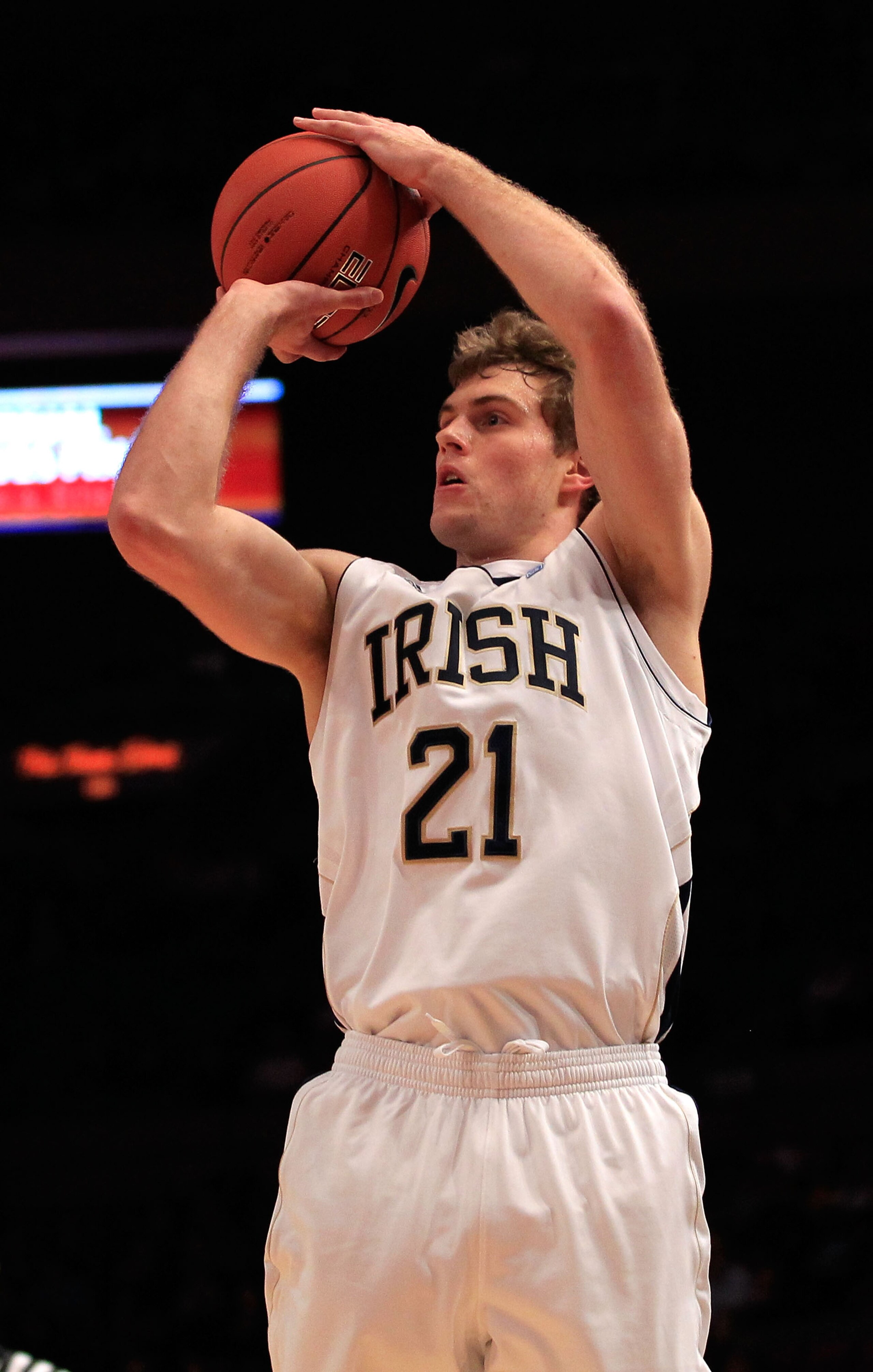 NEW YORK, NY - MARCH 10: Tim Abromaitis #21 of the Notre Dame Fighting Irish shoots against the Cincinnati Bearcats during the quarterfinals of the 2011 Big East Men's Basketball Tournament presented by American Eagle Outfitters  at Madison Square Garden