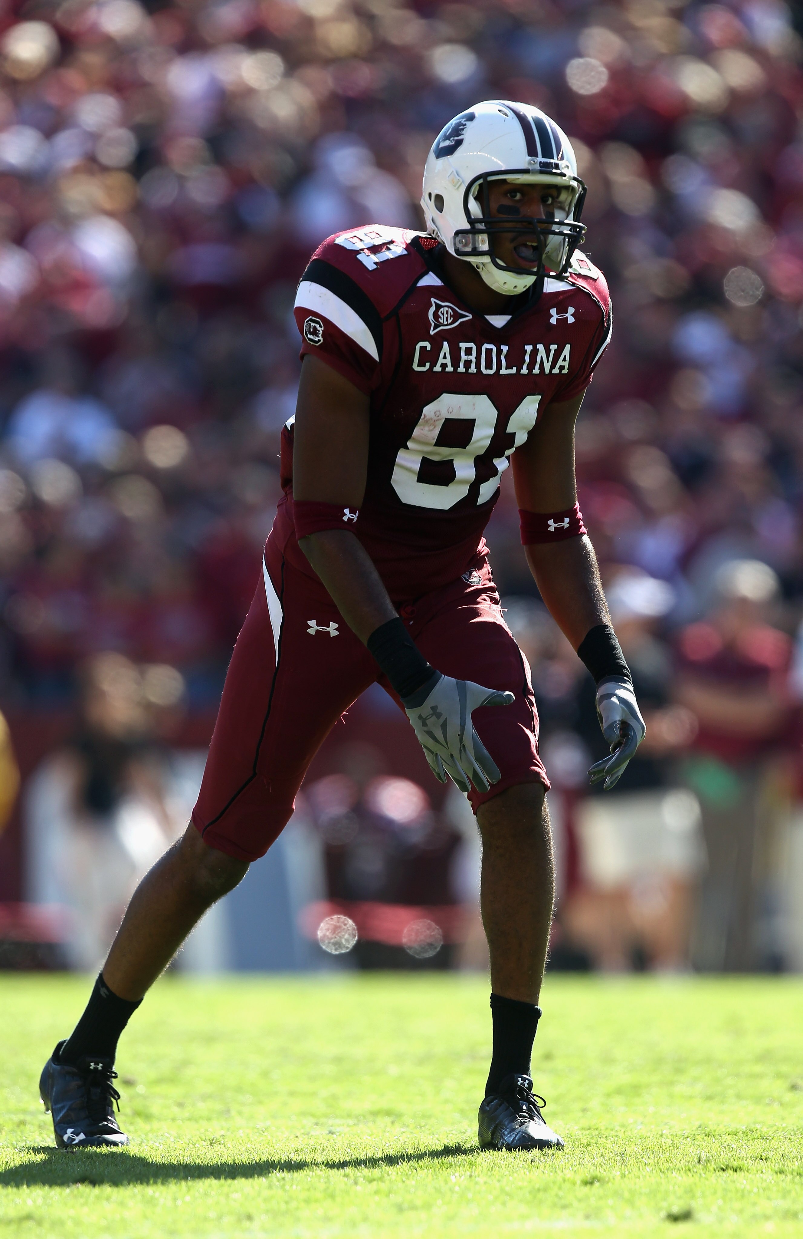 COLUMBIA, SC - OCTOBER 30:  Tori Gurley #81 of the South Carolina Gamecocks against the Tennessee Volunteers during their game at Williams-Brice Stadium on October 30, 2010 in Columbia, South Carolina.  (Photo by Streeter Lecka/Getty Images)