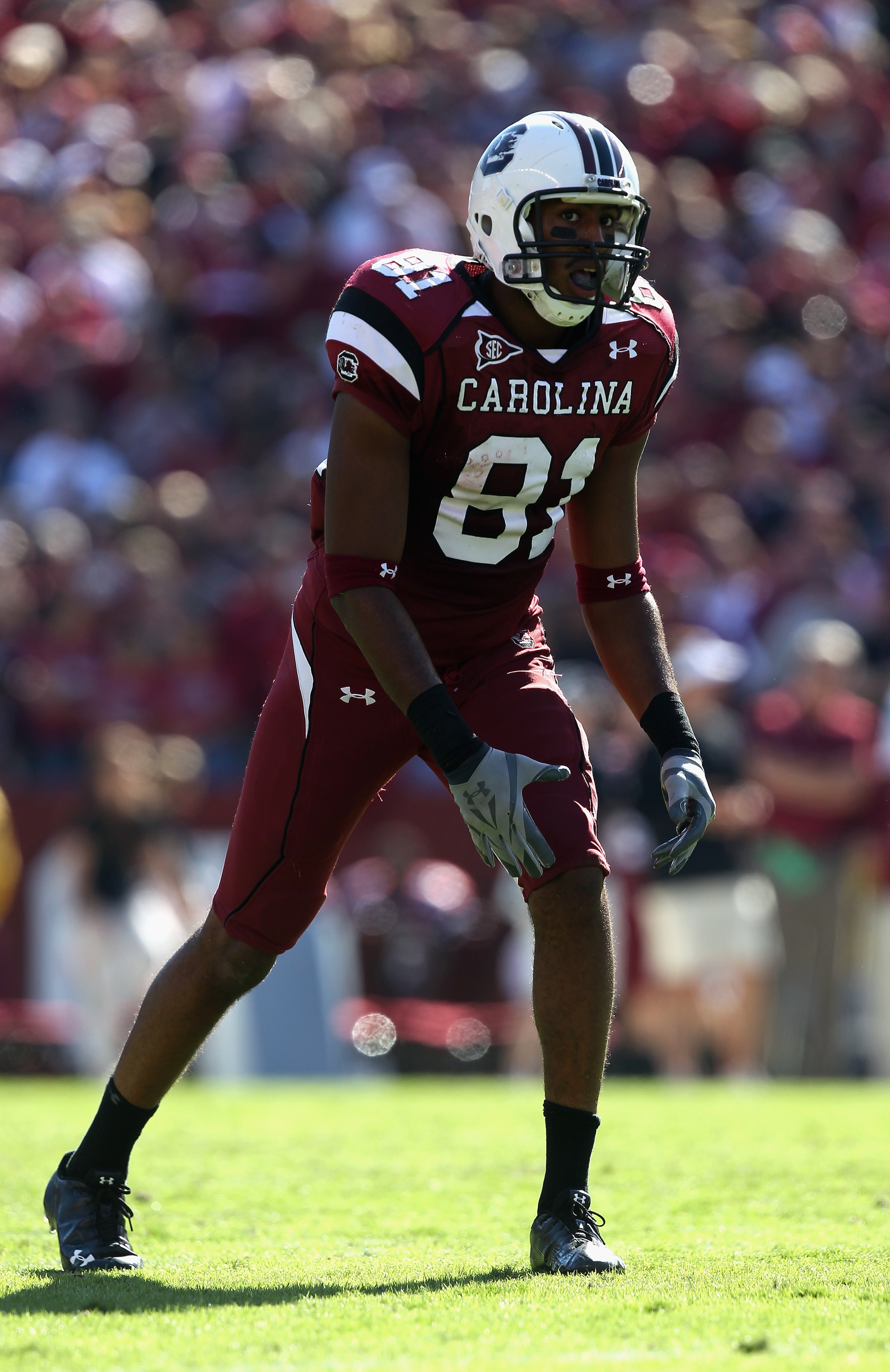COLUMBIA, SC - OCTOBER 30:  Tori Gurley #81 of the South Carolina Gamecocks against the Tennessee Volunteers during their game at Williams-Brice Stadium on October 30, 2010 in Columbia, South Carolina.  (Photo by Streeter Lecka/Getty Images)