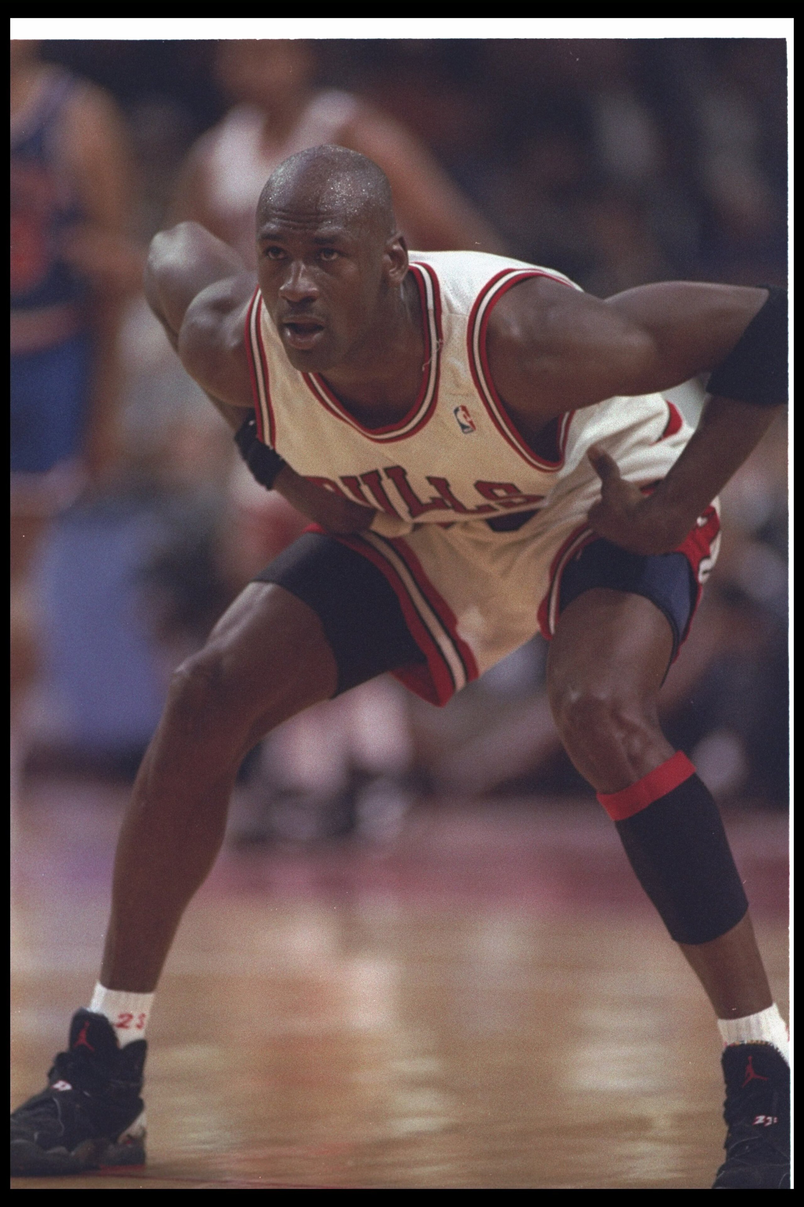 11 May 1993:  Guard Michael Jordan of the Chicago Bulls looks on during a second round playoff game against the Cleveland Cavaliers at the United Center in Chicago, Illinois.  The Bulls won the game, 91-84. Mandatory Credit: Jonathan Daniel  /Allsport