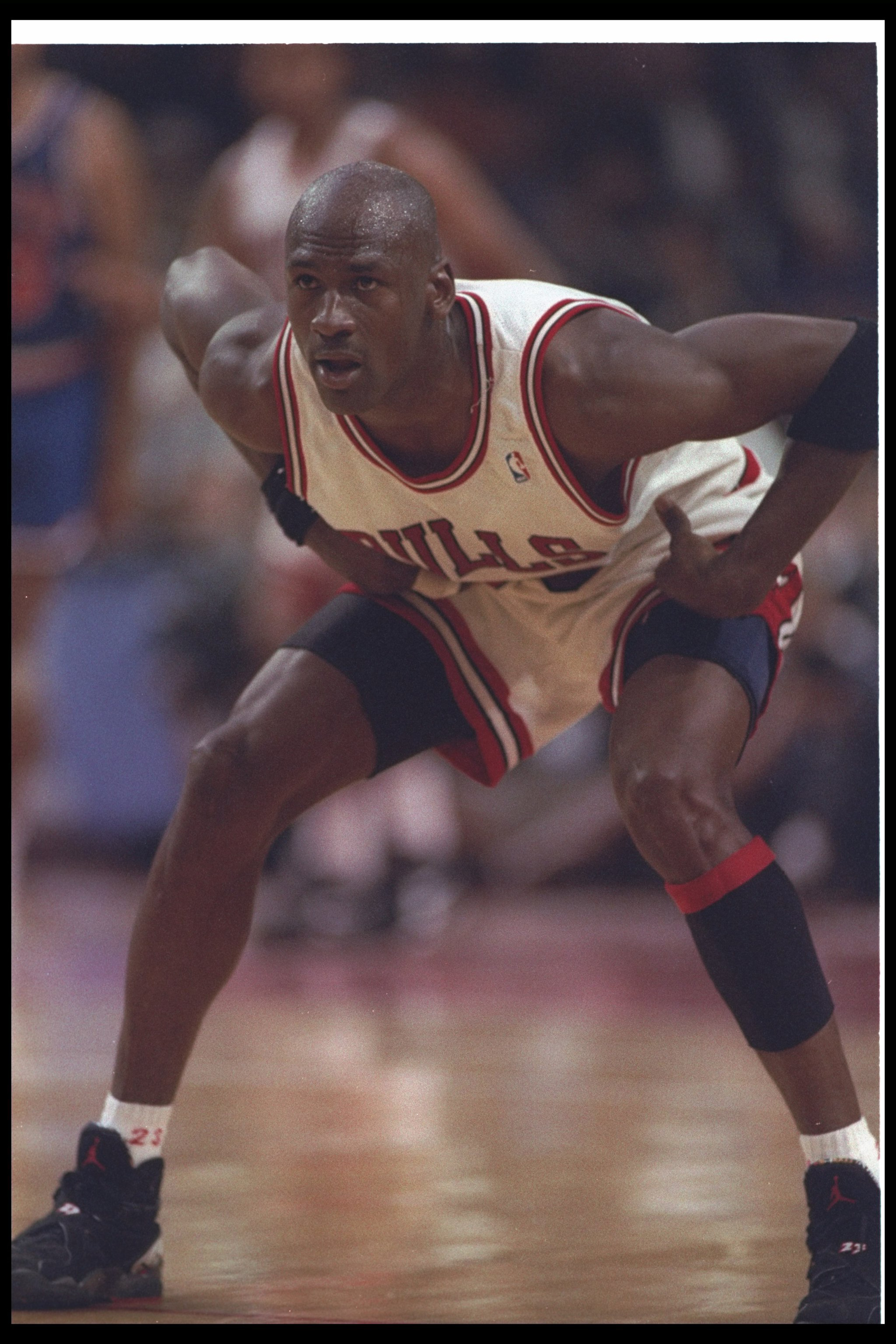 11 May 1993:  Guard Michael Jordan of the Chicago Bulls looks on during a second round playoff game against the Cleveland Cavaliers at the United Center in Chicago, Illinois.  The Bulls won the game, 91-84. Mandatory Credit: Jonathan Daniel  /Allsport