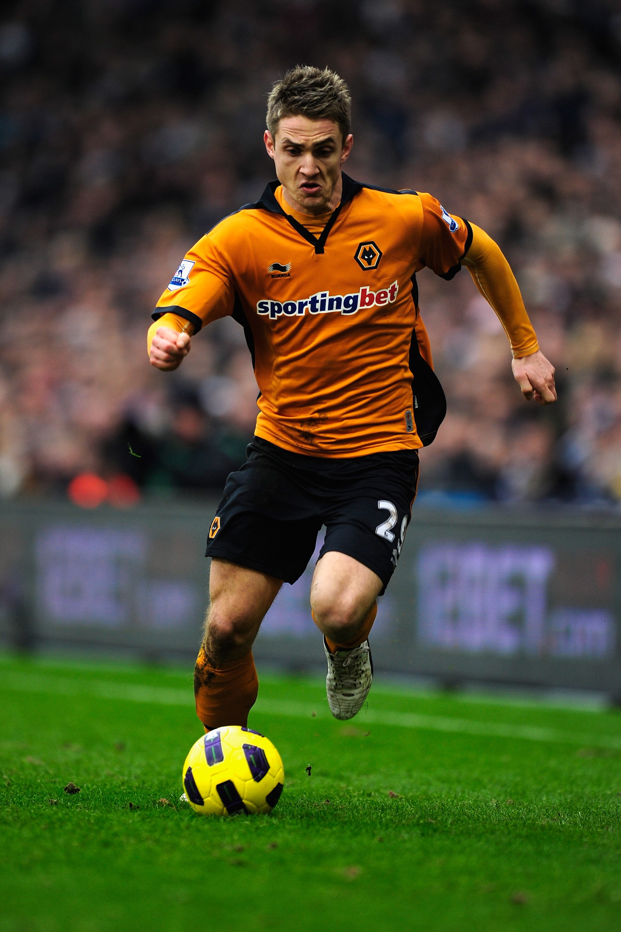 WEST BROMWICH, ENGLAND - FEBRUARY 20: Kevin Doyle of Wolverhampton Wanderers in action during the Barclays Premier League match between West Bromwich Albion and Wolverhampton Wanderers at The Hawthorns on February 20, 2011 in West Bromwich, England. (Ph WEST BROMWICH, ENGLAND - FEBRUARY 20: Kevin Doyle of Wolverhampton Wanderers in action during the Barclays Premier League match between West Bromwich Albion and Wolverhampton Wanderers at The Hawthorns on February 20, 2011 in West Bromwich, England. (Ph