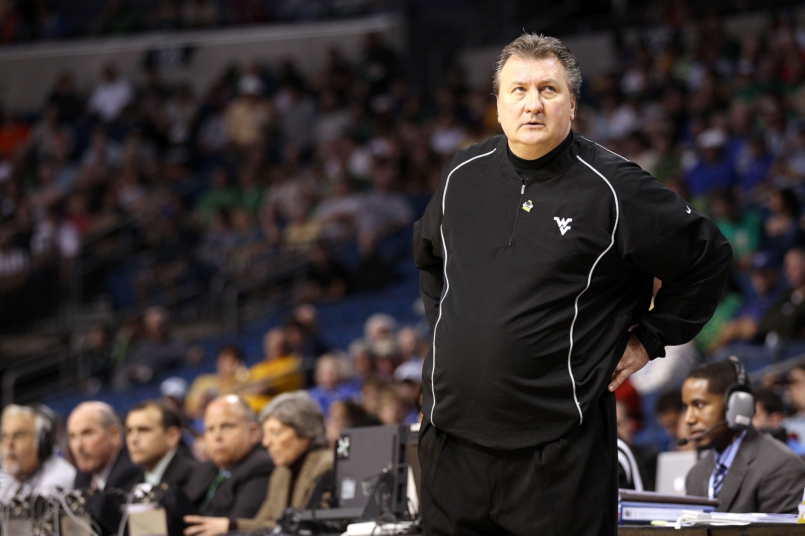 TAMPA, FL - MARCH 17:  Head coach Bob Huggins of the West Virginia Mountaineers looks on against the Clemson Tigers during the second round of the 2011 NCAA men's basketball tournament at St. Pete Times Forum on March 17, 2011 in Tampa, Florida. West Virg