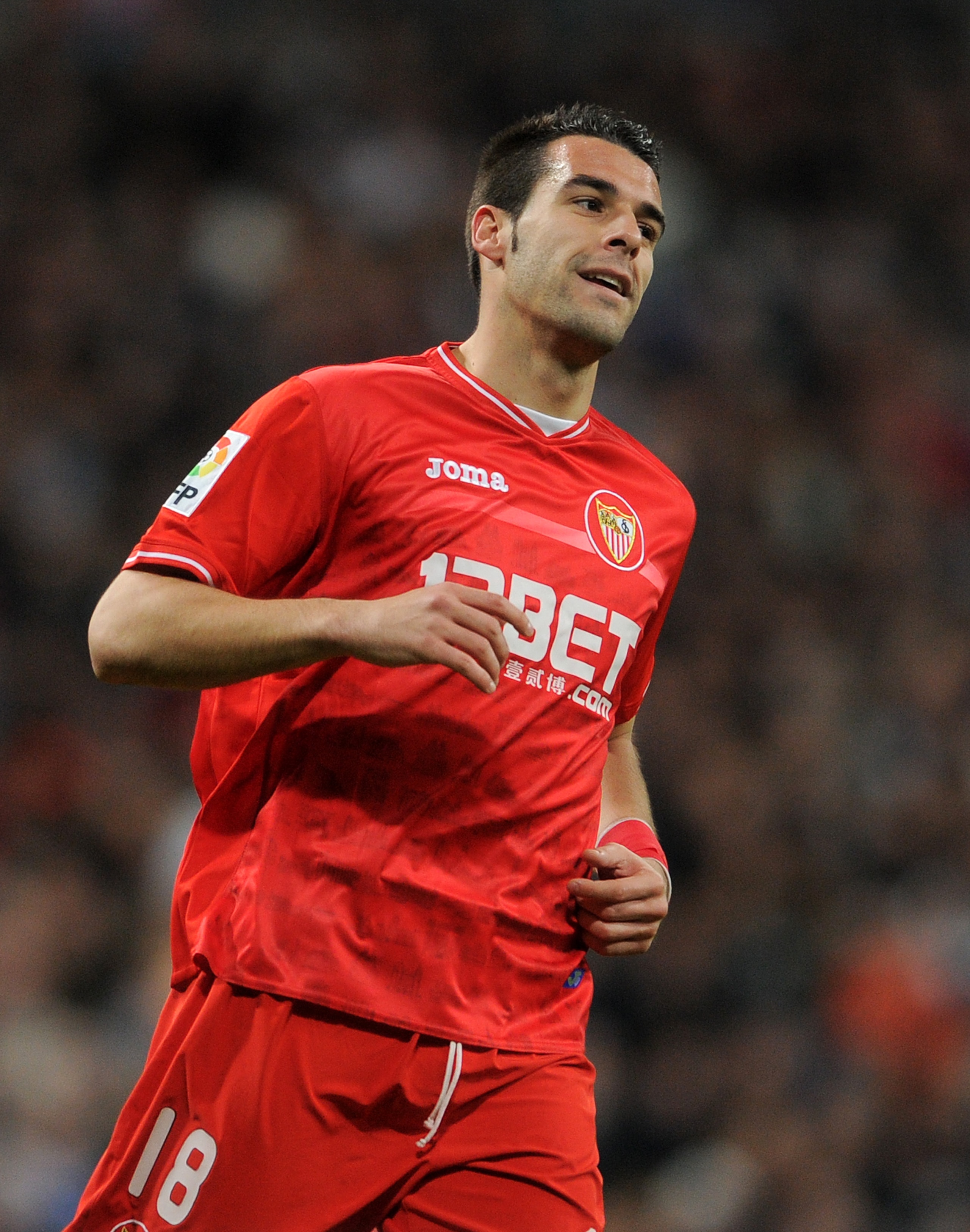MADRID, SPAIN - FEBRUARY 02:  Alvaro Negredo of Sevilla looks on during the semi-final Copa del Rey second leg match between Real Madrid and Sevilla at Estadio Santiago Bernabeu on February 2, 2011 in Madrid, Spain.  (Photo by Jasper Juinen/Getty Images)