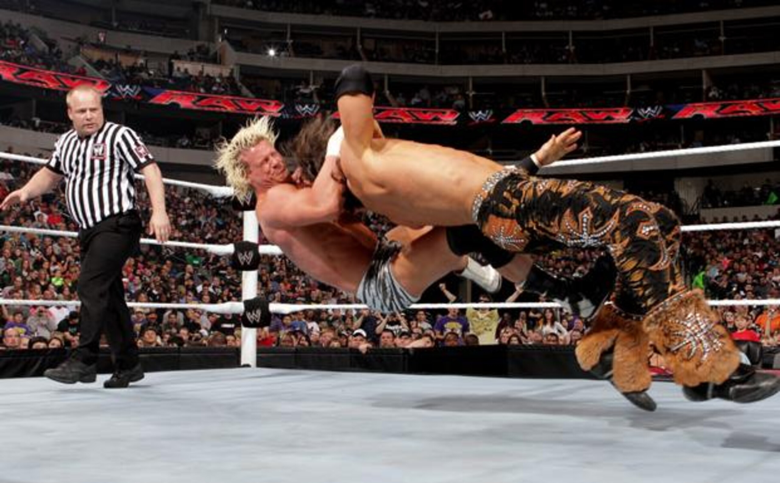 Dolph hitting Morrison with the Zig-Zag