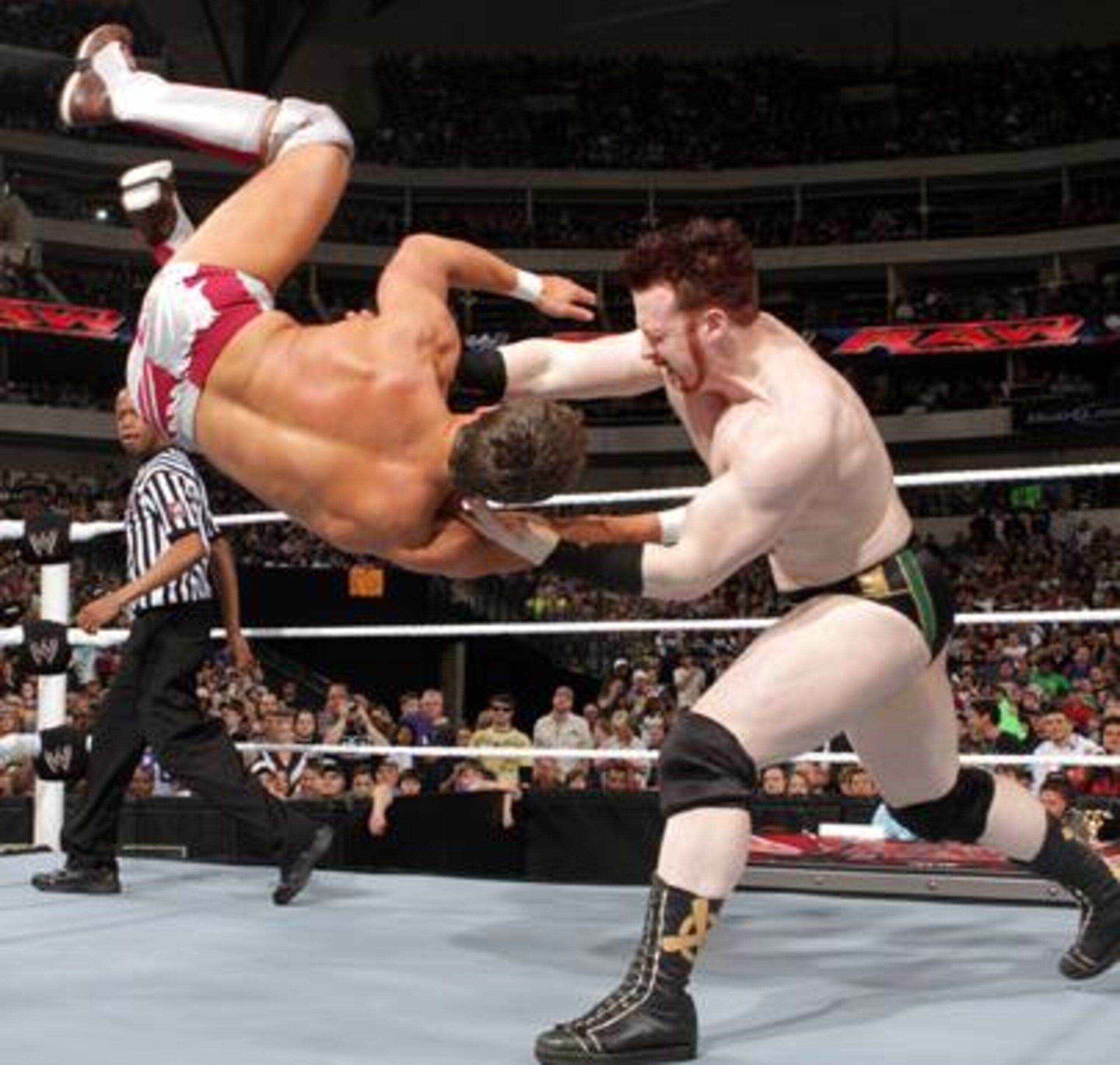 Sheamus throwing Bryan across the ring