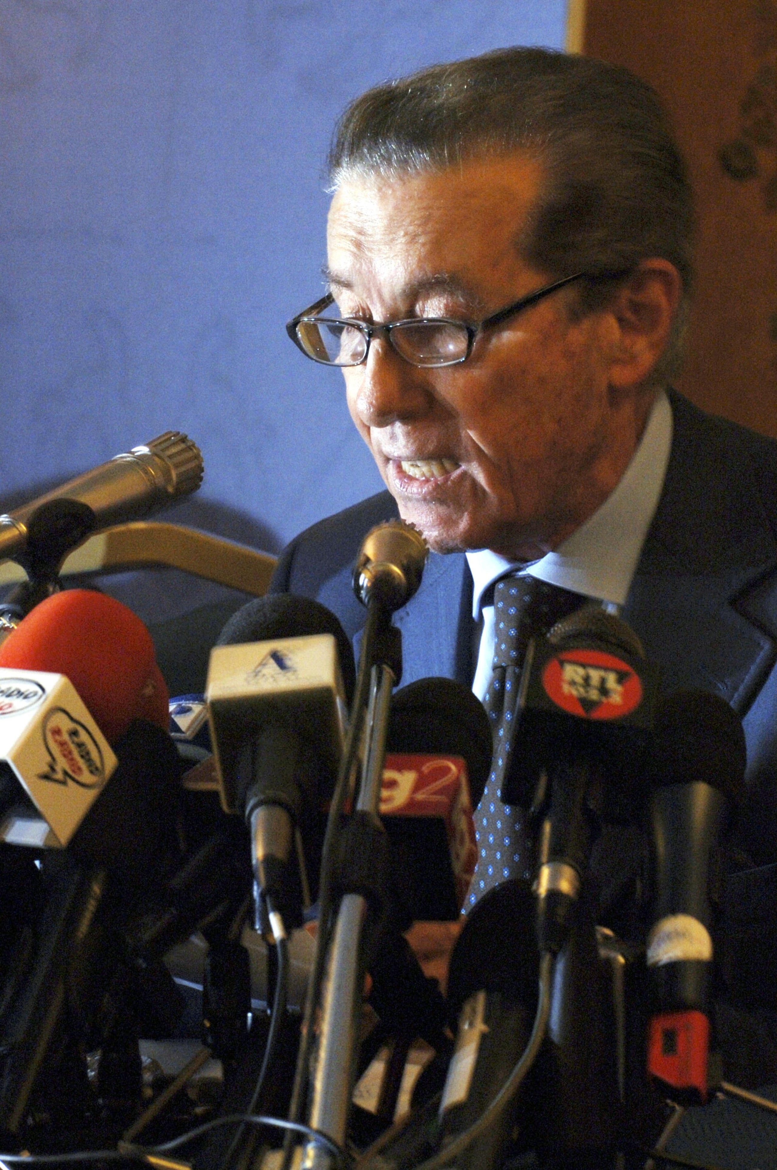 ROME - JULY 14:  The Federal Appeals Commission President Cesare Ruperto reads the verdicts regarding the fate of the Serie A football clubs, as well as the 25 people under investigation, at the Parco dei Principi hotel on July 14, 2006 in Rome, Italy. Ac