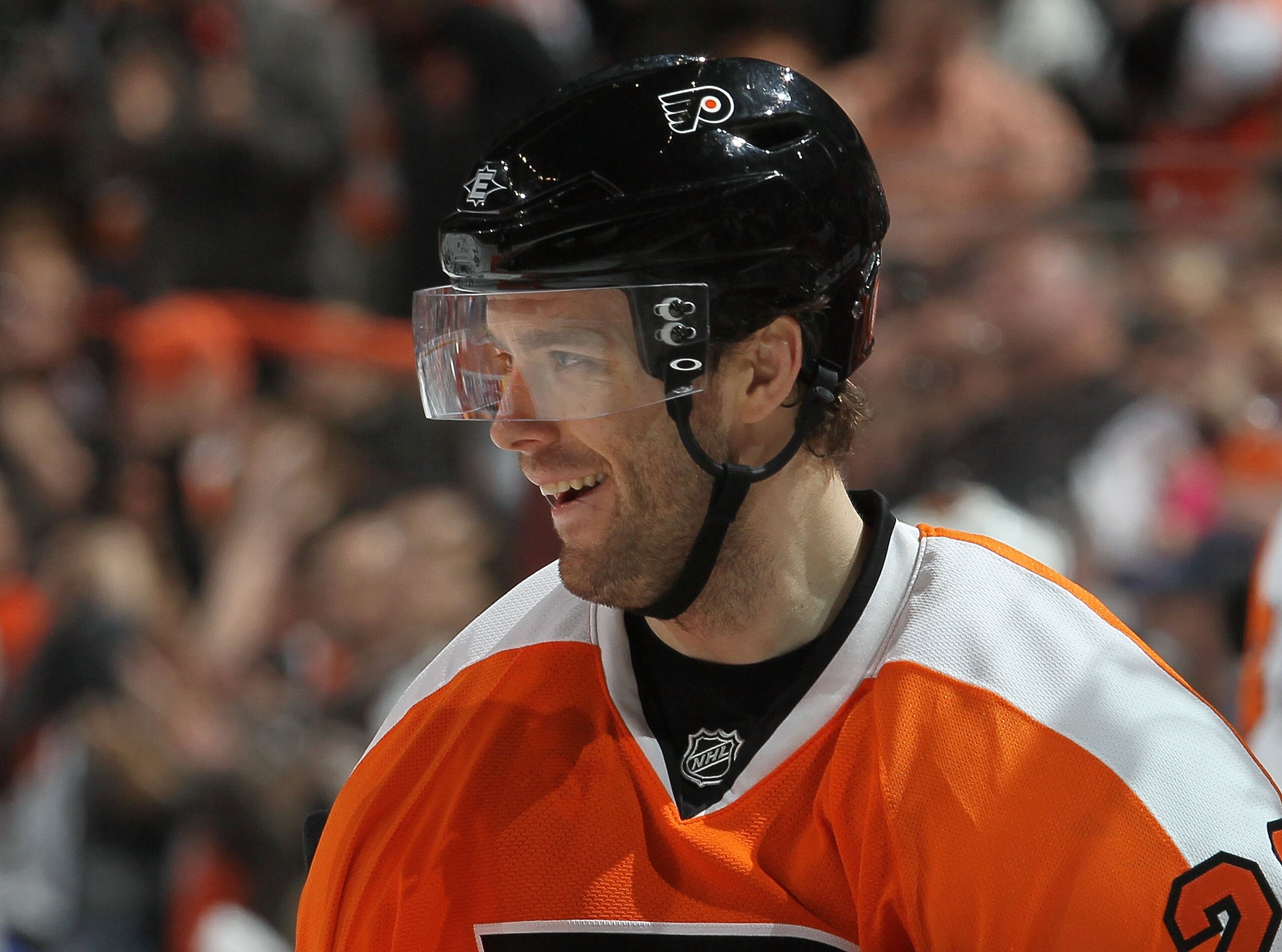 PHILADELPHIA, PA - MARCH 12: Ville Leino #22 of the Philadelphia Flyers skates against the Atlanta Thrashers on March 12, 2011 at Wells Fargo Center in Philadelphia, Pennsylvania. (Photo by Jim McIsaac/Getty Images) PHILADELPHIA, PA - MARCH 12: Ville Leino #22 of the Philadelphia Flyers skates against the Atlanta Thrashers on March 12, 2011 at Wells Fargo Center in Philadelphia, Pennsylvania. (Photo by Jim McIsaac/Getty Images)
