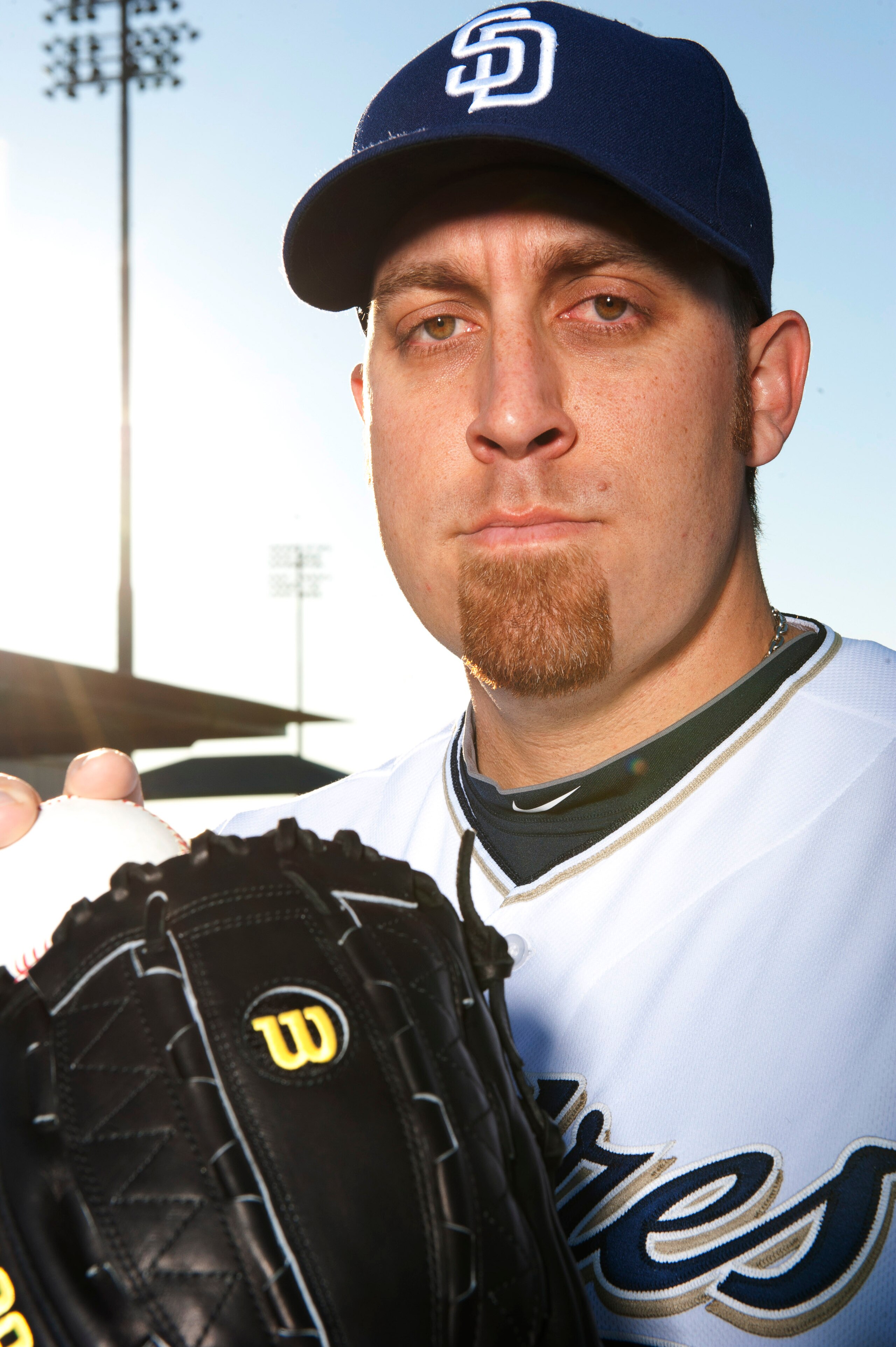 PEORIA, AZ - FEBRUARY 23: Aaron Harang #41 of the San Diego Padres poses during their photo day at the Padres Spring Training Complex on February 23, 2011 in Peoria, Arizona. (Photo by Rob Tringali/Getty Images)