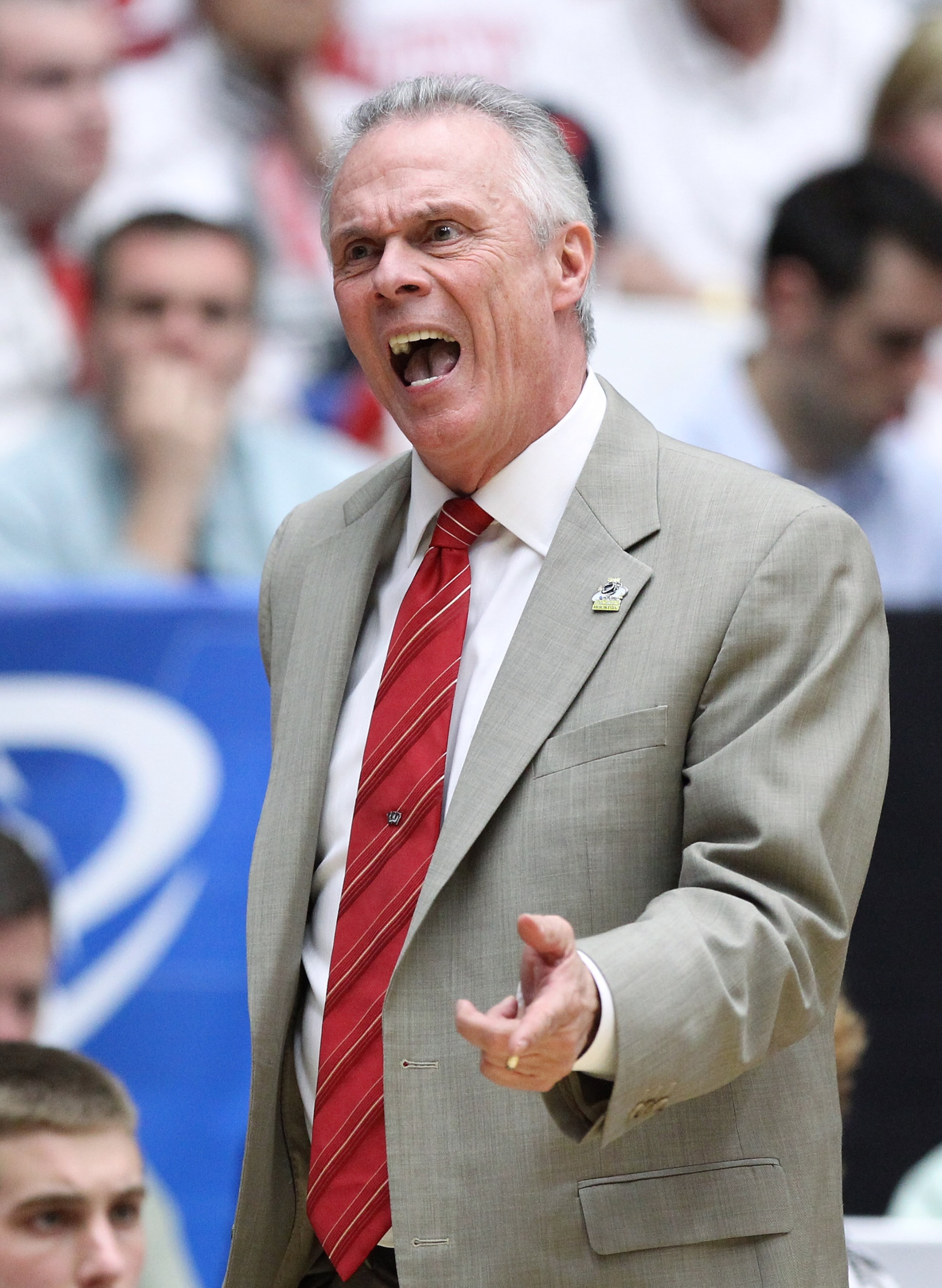 TUCSON, AZ - MARCH 17:  Head coach Bo Ryan of the Wisconsin Badgers coaches against the Belmont Bruins during the second round of the 2011 NCAA men's basketball tournament at McKale Center on March 17, 2011 in Tucson, Arizona.  (Photo by Christian Peterse