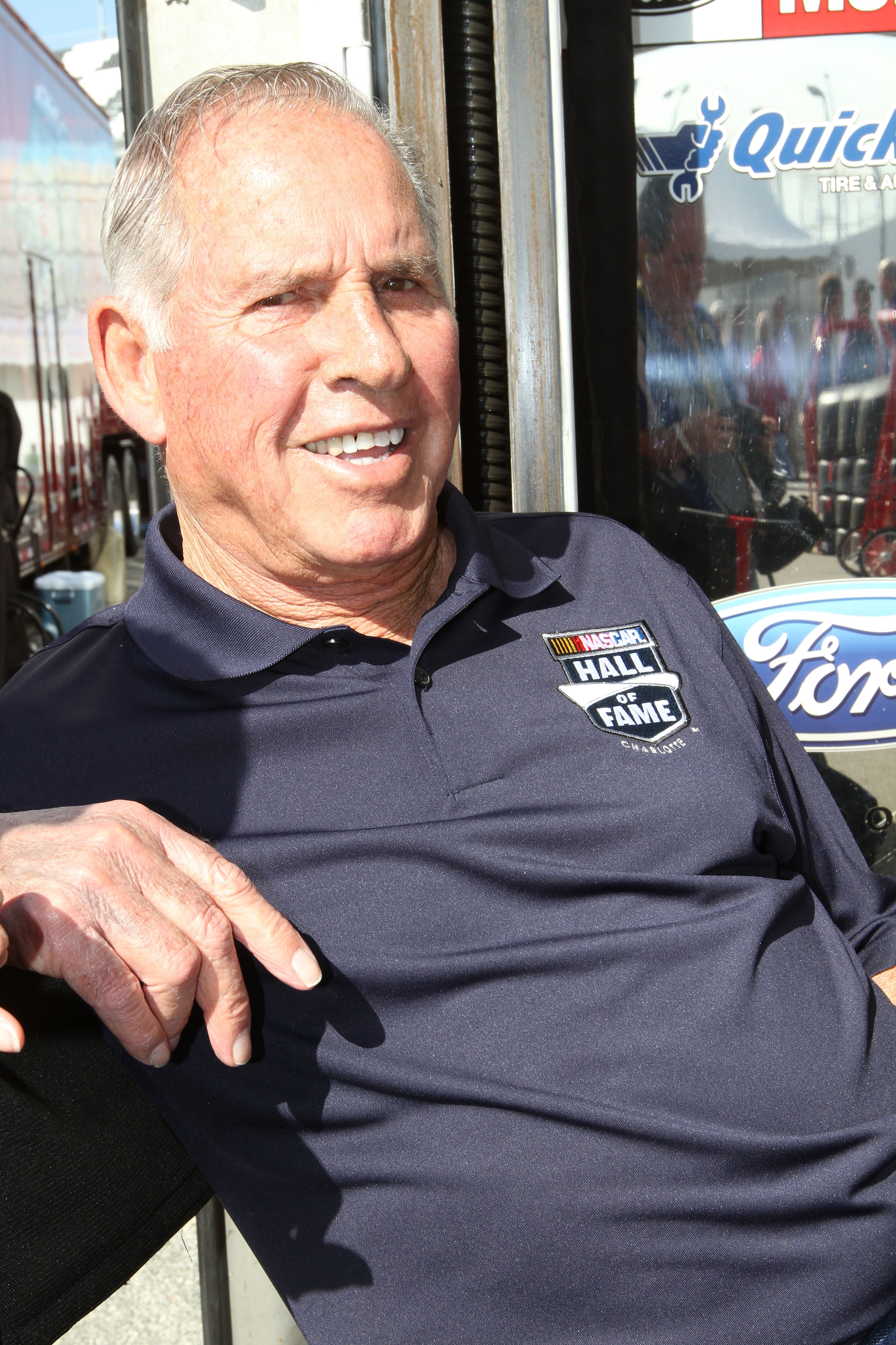 DAYTONA BEACH, FL - FEBRUARY 18:  (L-R) Hall of Famer David Pearson poses in the garage area prior to practice for the NASCAR Sprint Cup Series Daytona 500 at Daytona International Speedway on February 18, 2011 in Daytona Beach, Florida.  (Photo by Jerry 