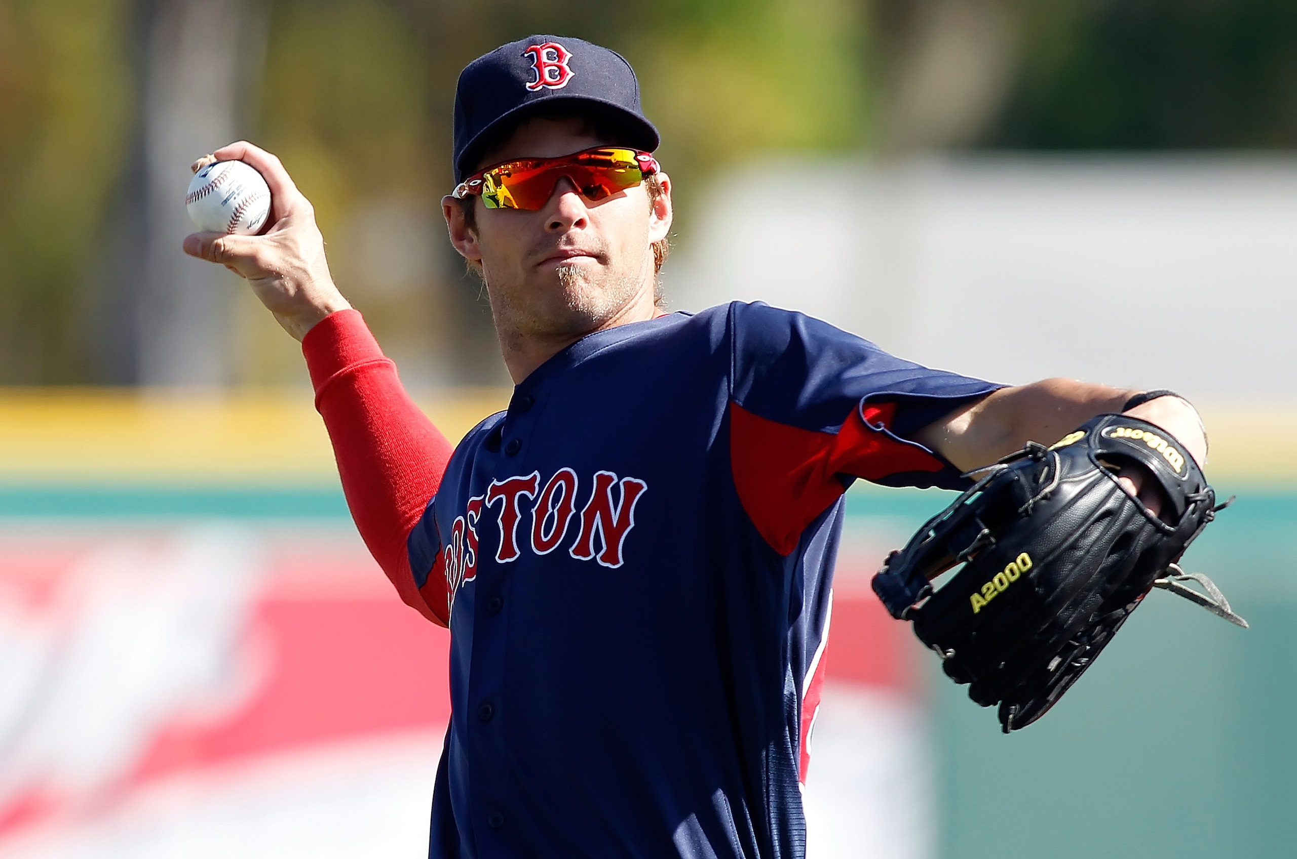 BRADENTON, FL - MARCH 13:  Outfielder Josh Reddick #68 of the Boston Red Sox warms up just prior to the start of the Grapefruit League Spring Training Game against the Pittsburgh Pirates at McKechnie Field on March 13, 2011 in Bradenton, Florida.  (Photo