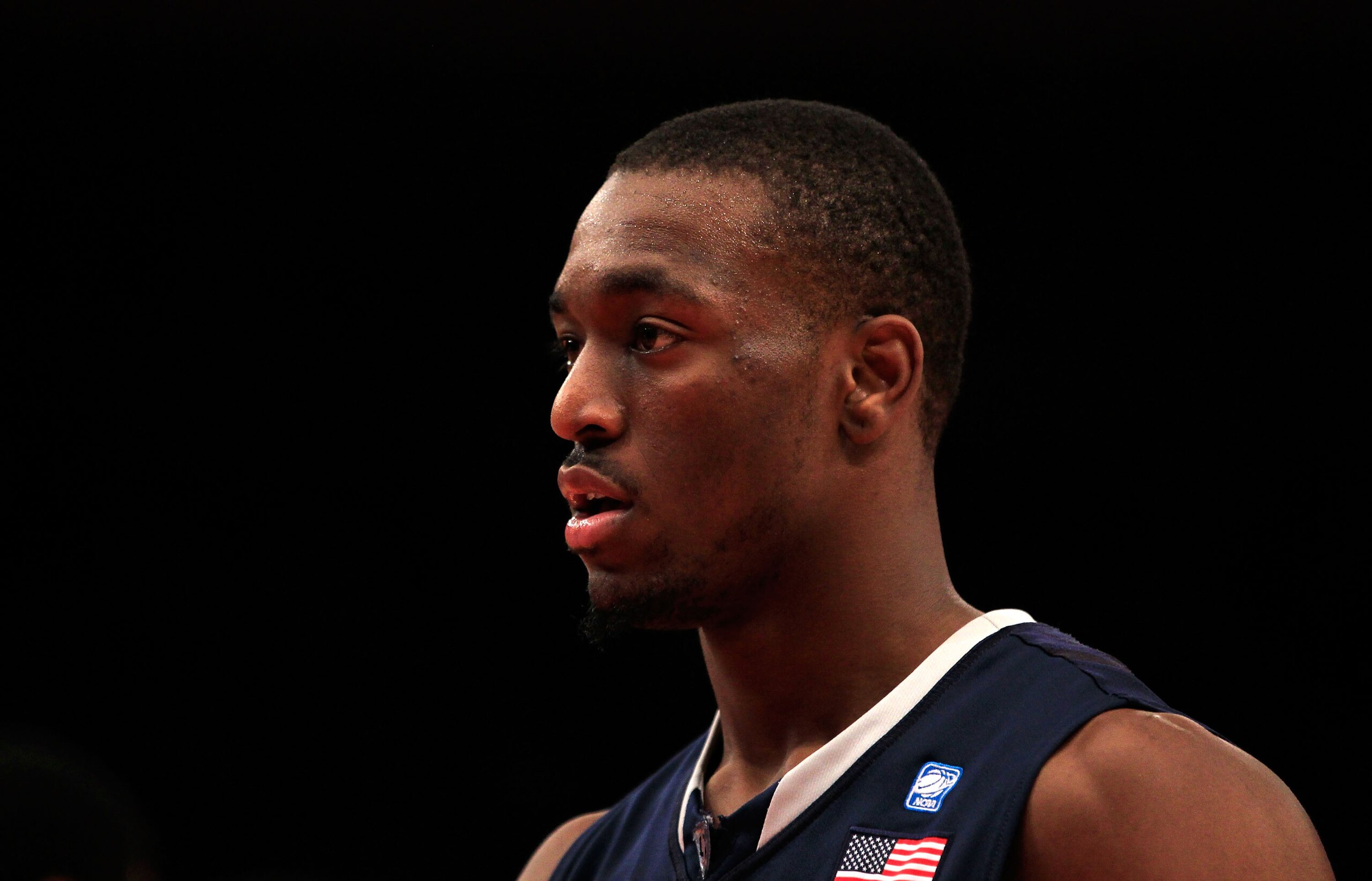 NEW YORK, NY - MARCH 12: Kemba Walker #15 of the Connecticut Huskies looks on during the game agaisnt the Louisville Cardinals during the championship of the 2011 Big East Men's Basketball Tournament presented by American Eagle Outfitters at Madison Squar