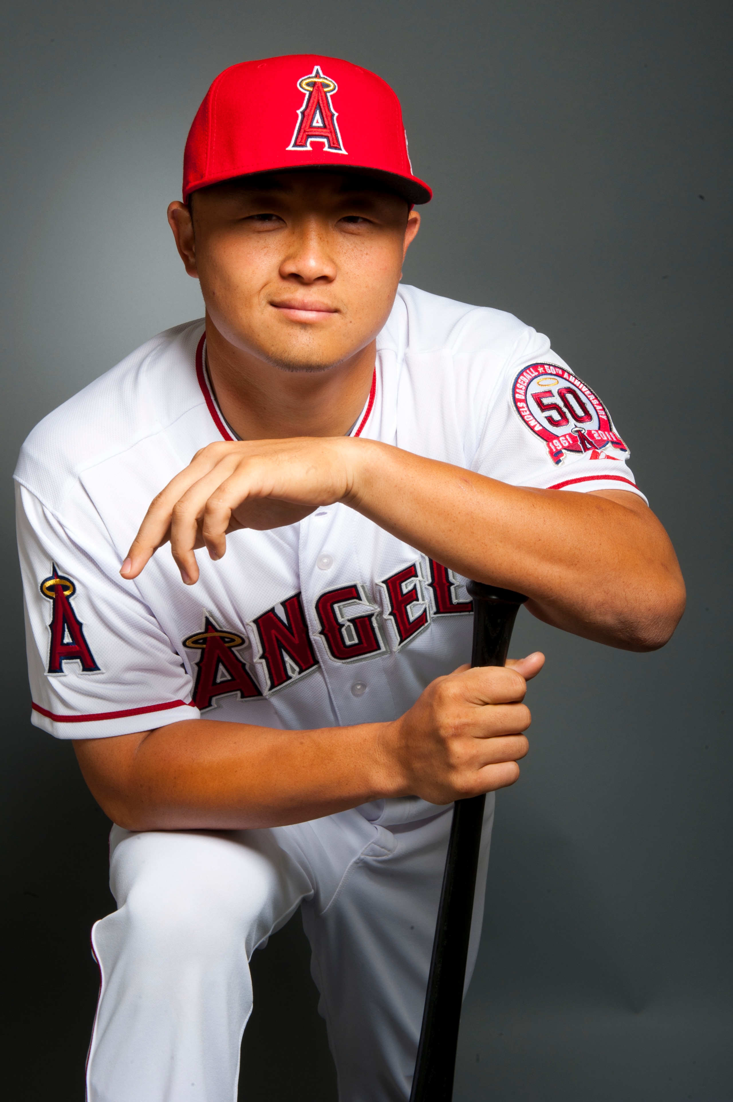 TEMPE, AZ - FEBRUARY 21: Hank Conger #16 of the Los Angeles Angels of Anaheim poses during their photo day at Tempe Diablo Stadium on February 21, 2011 in Tempe, Arizona.  (Photo by Rob Tringali/Getty Images)
