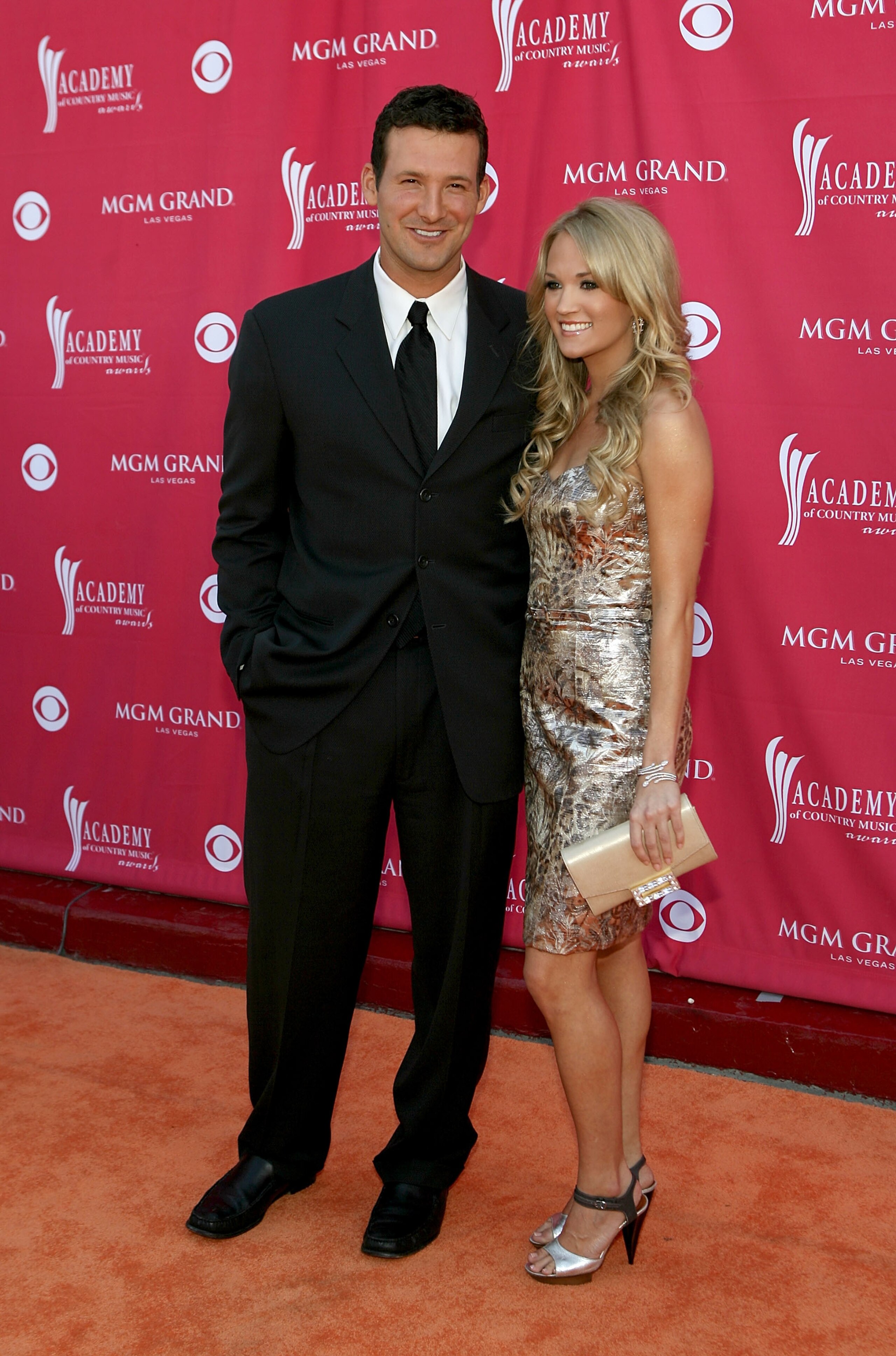 LAS VEGAS - MAY 15:  Quarterback Tony Romo of the Dallas Cowboys and singer Carrie Underwood arrive at the 42nd Annual Academy Of Country Music Awards held at the MGM Grand Garden Arena on May 15, 2007 in Las Vegas, Nevada.  (Photo by Michael Buckner/Gett