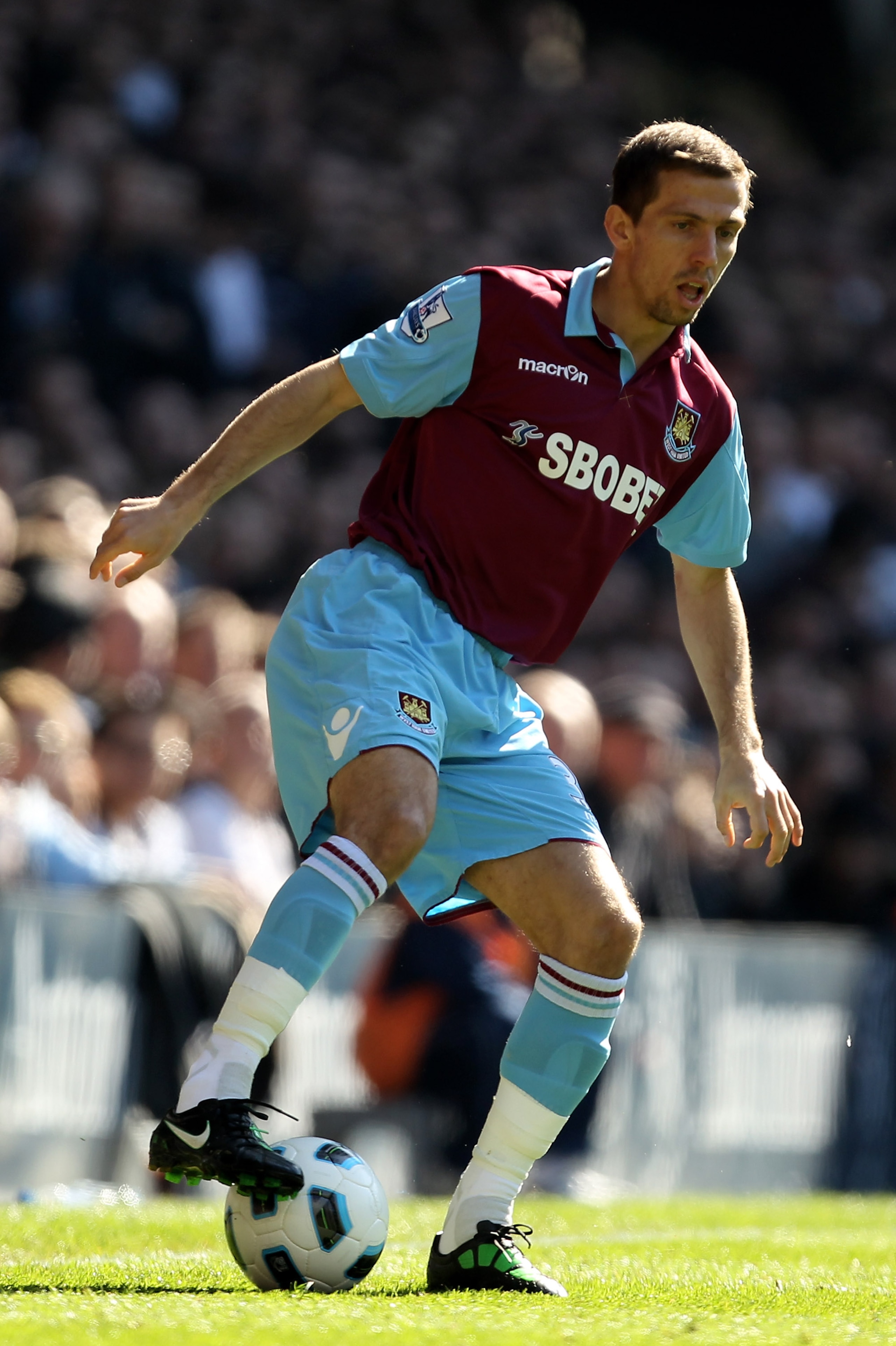 LONDON, ENGLAND - MARCH 19:  Lars Jacobsen of West Ham controls the ball during the Barclays Premier League match between Tottenham Hotspur and West Ham United at White Hart Lane on March 19, 2011 in London, England.  (Photo by Ian Walton/Getty Images)